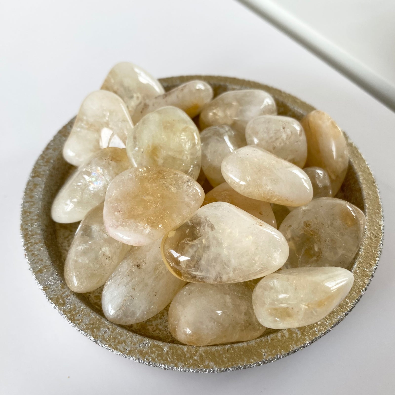 Citrin Trommelstein, gebrannt - Produktbild