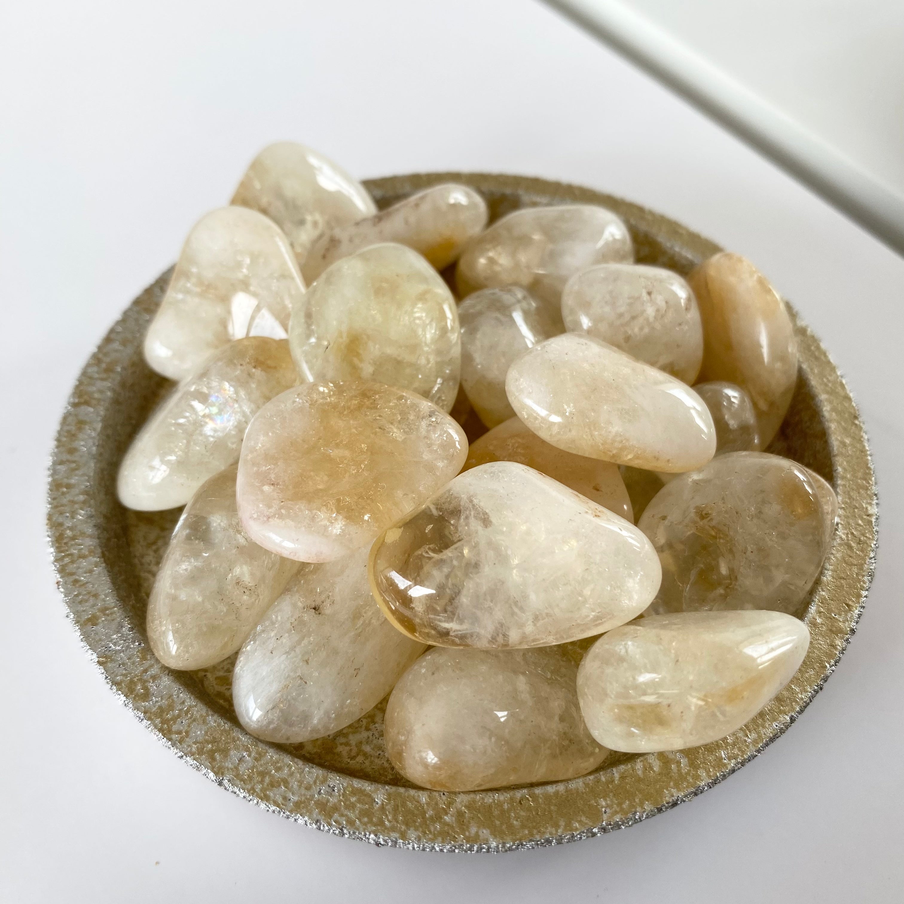 Citrin Trommelstein, gebrannt - Produktbild