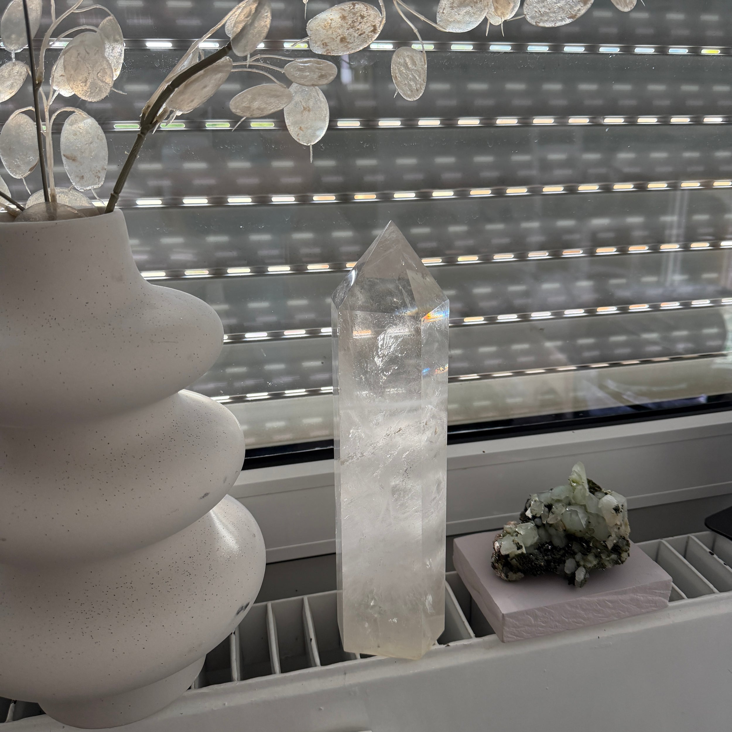 XL Bergkristall Turm, 28 cm hoch, Einzelstück