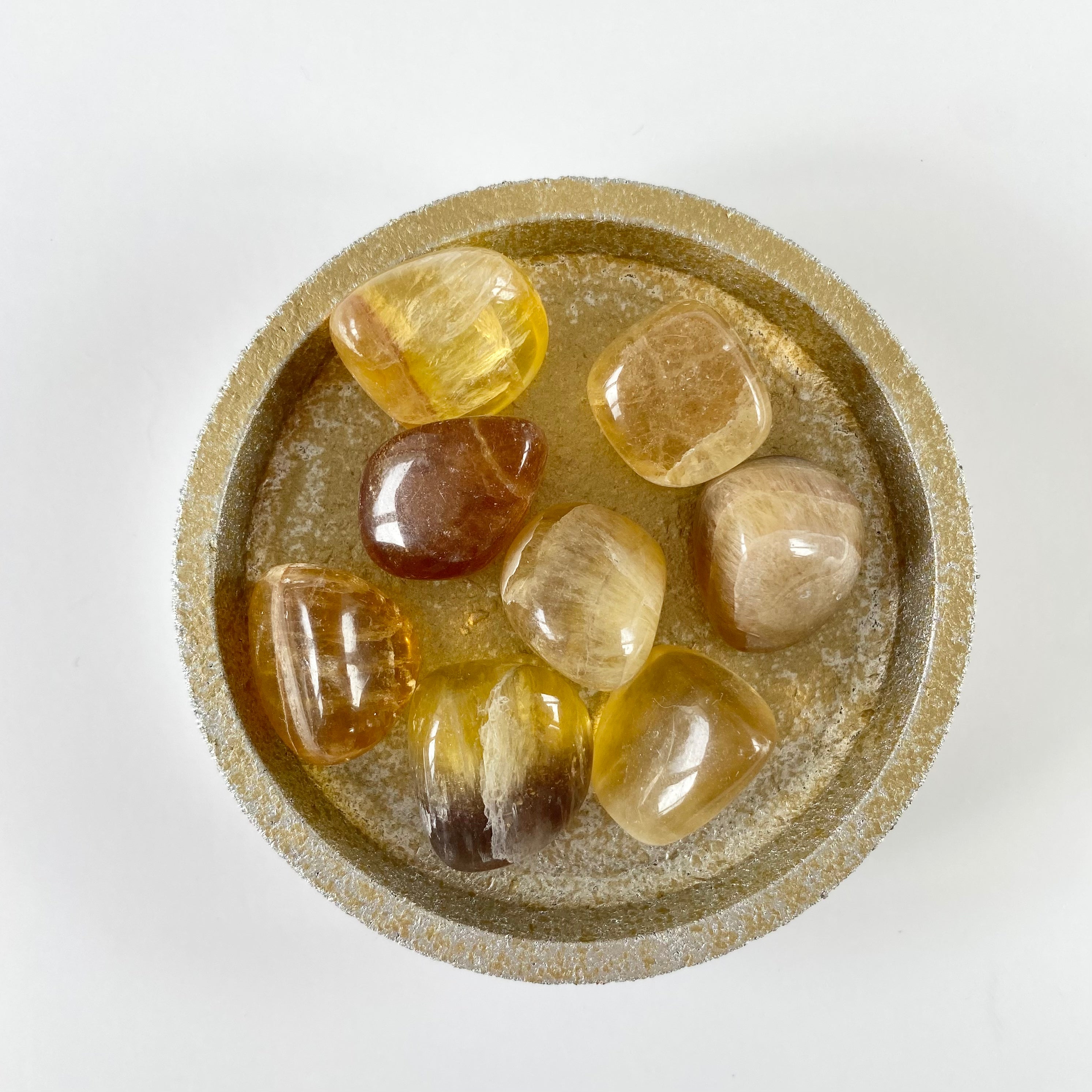 Fluorit gelb Trommelstein