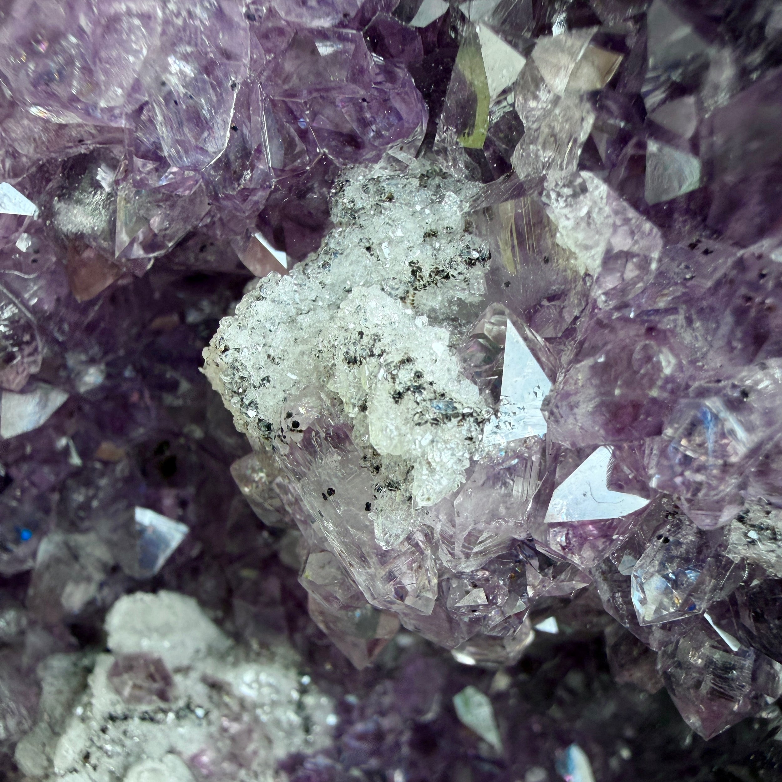 XL Amethyst Zucker Calcit Kathedrale, Amethyst Druse, Einzelstück