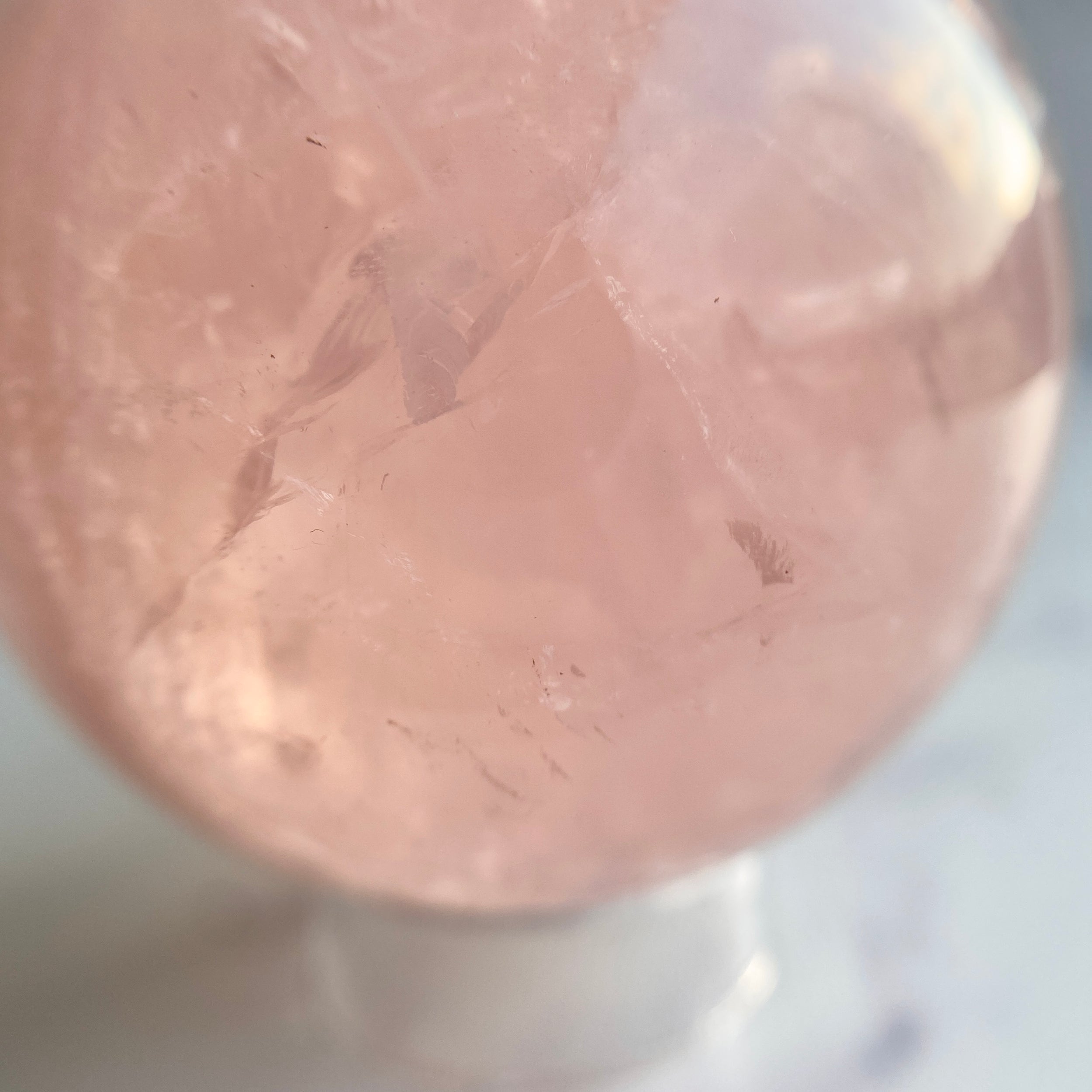 gemmy Rosenquarzkugel mit Stern