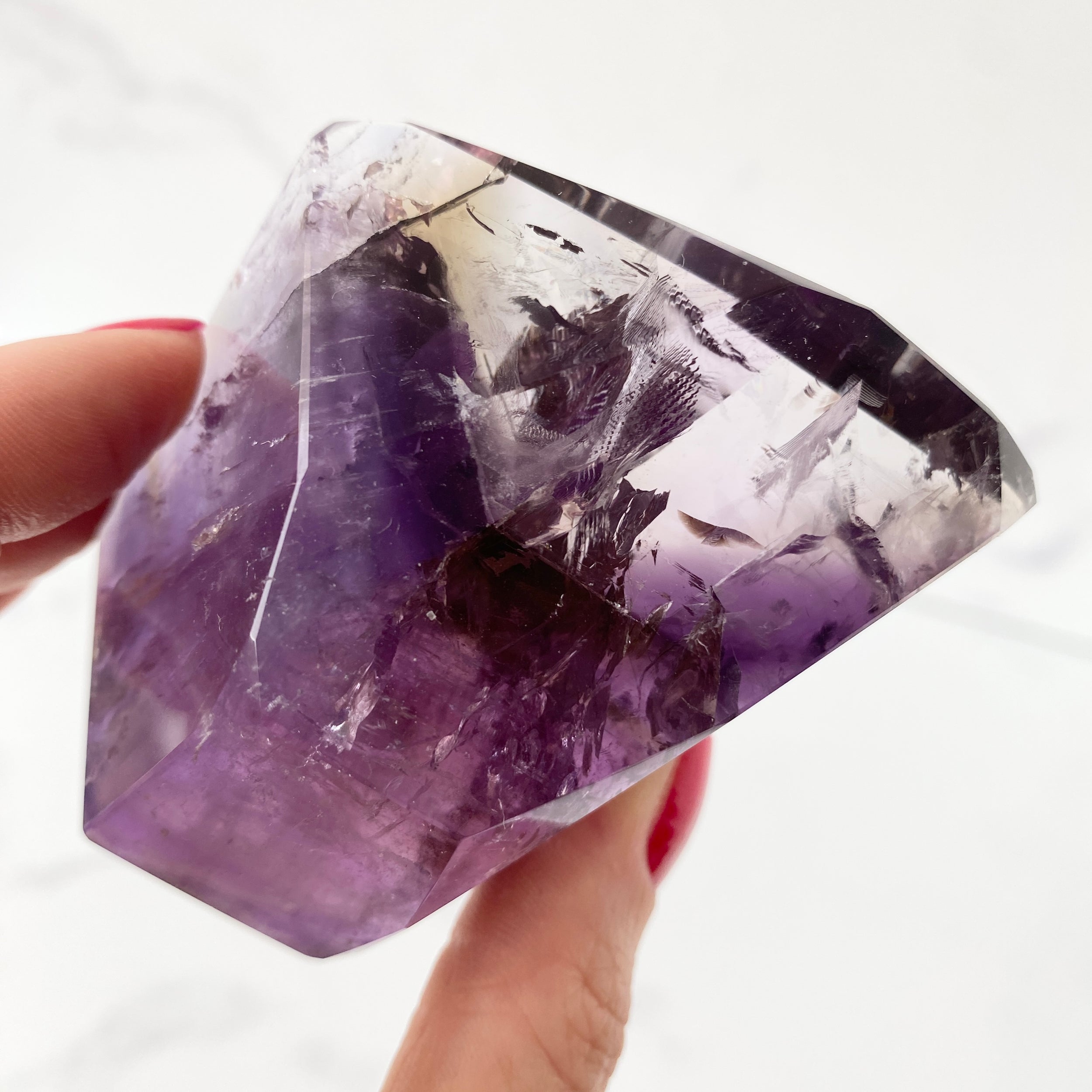 Ametrin Freiform Einzelstück, Amethyst mit Citrin