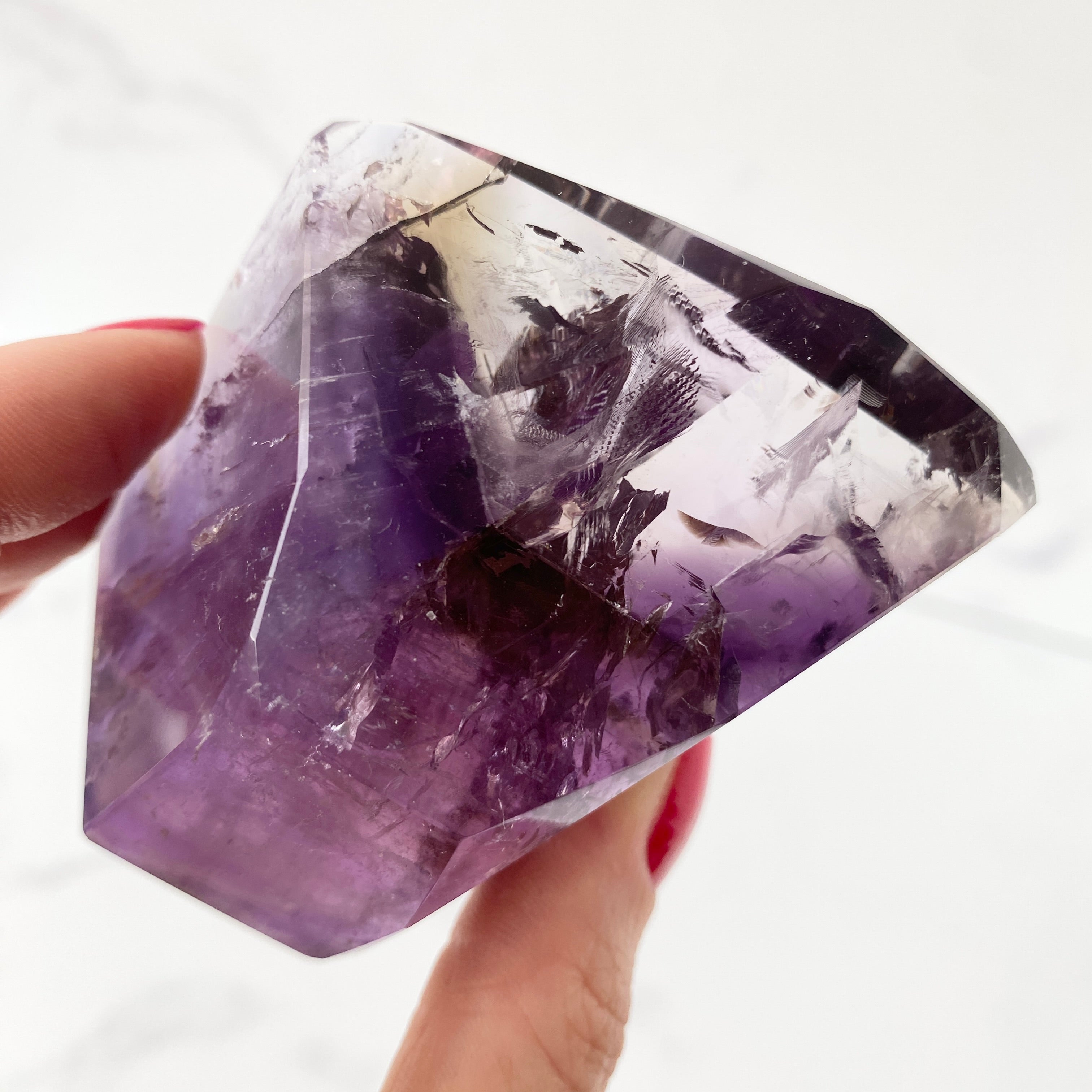 Ametrin Freiform Einzelstück, Amethyst mit Citrin