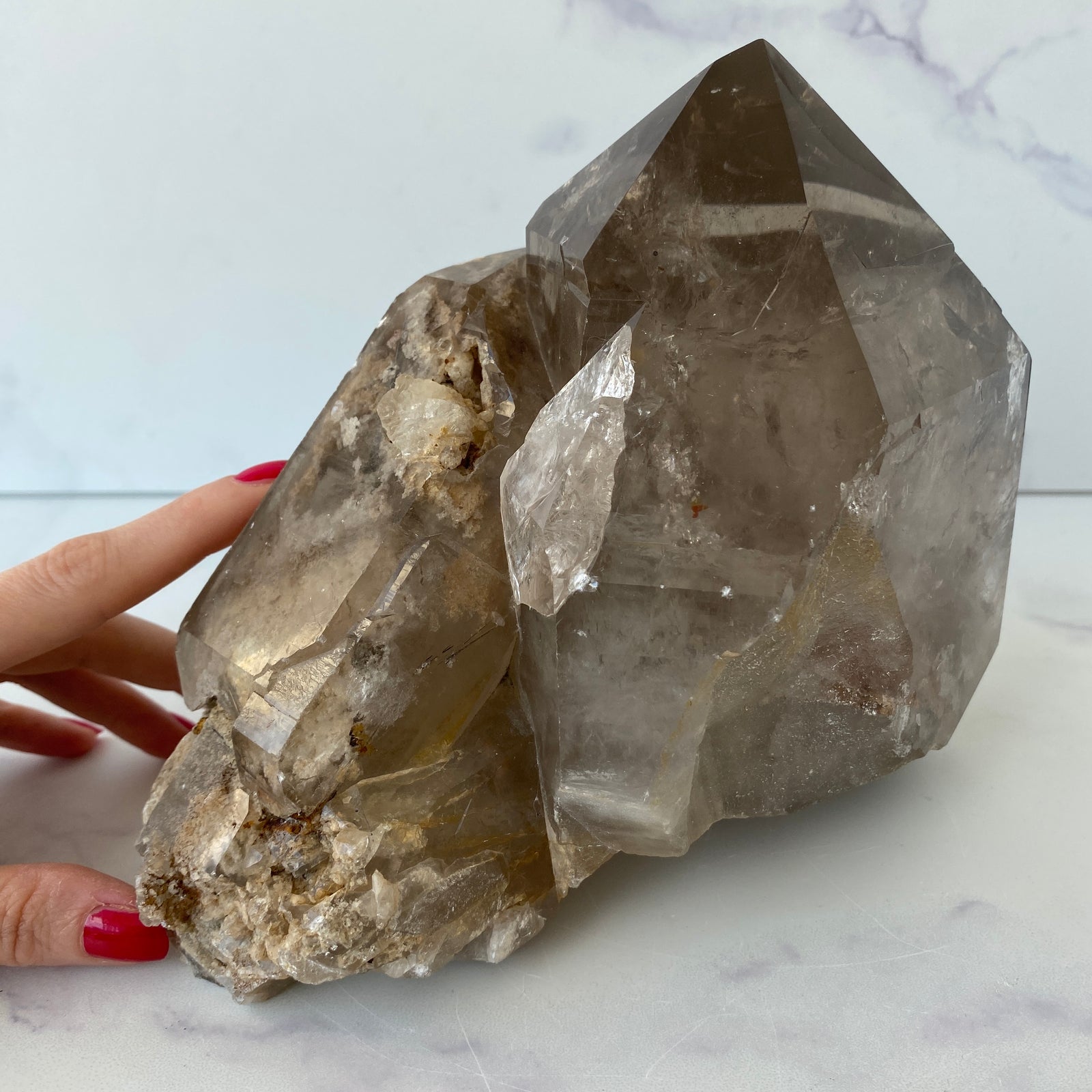 XL Rauchquarz Lodolith Rutil Cluster