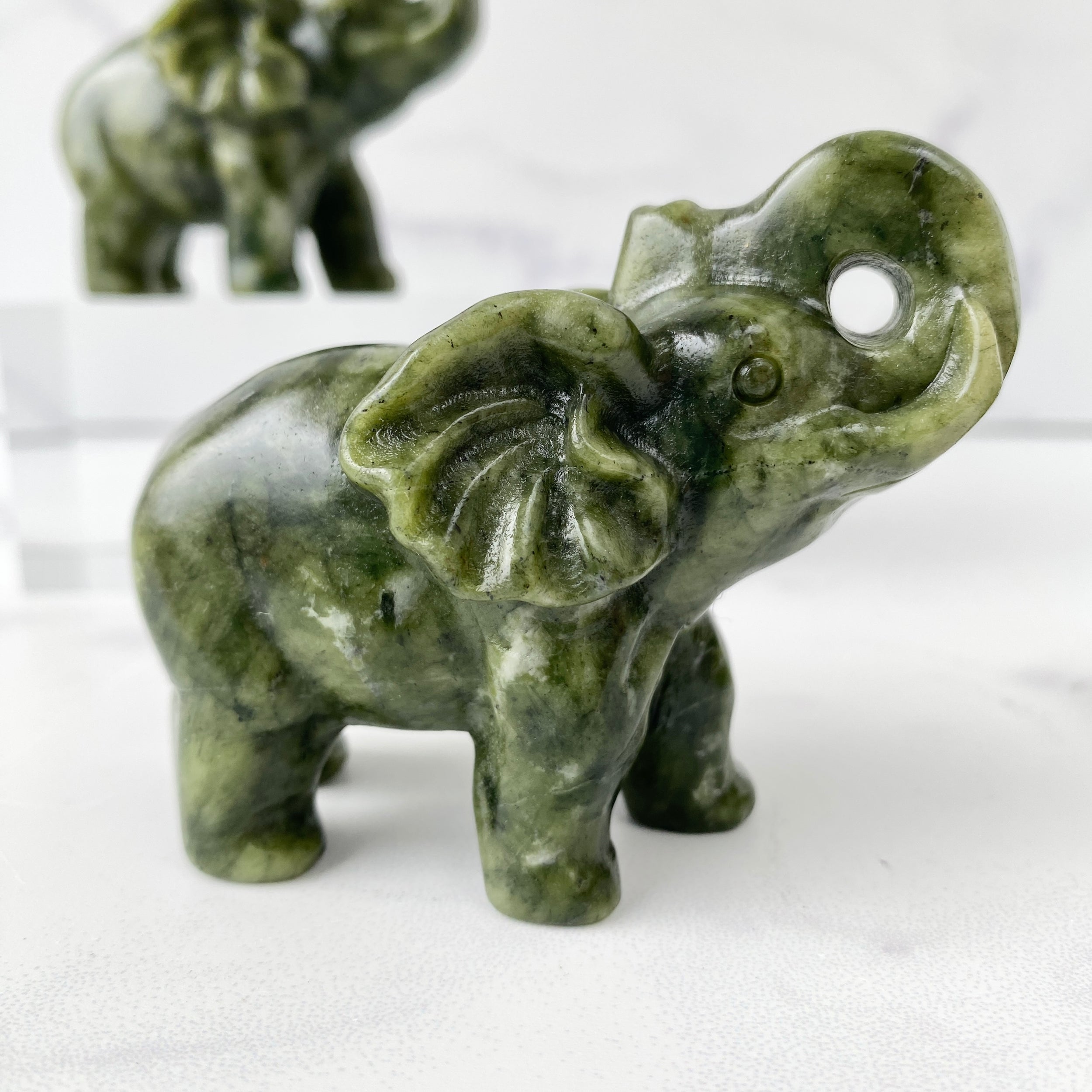 Serpentin Elefant Carving