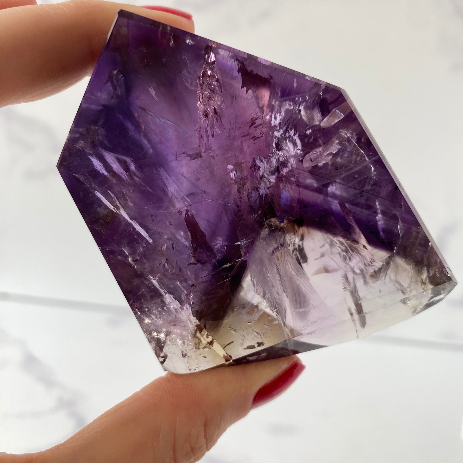 Ametrin Freiform Einzelstück, Amethyst mit Citrin