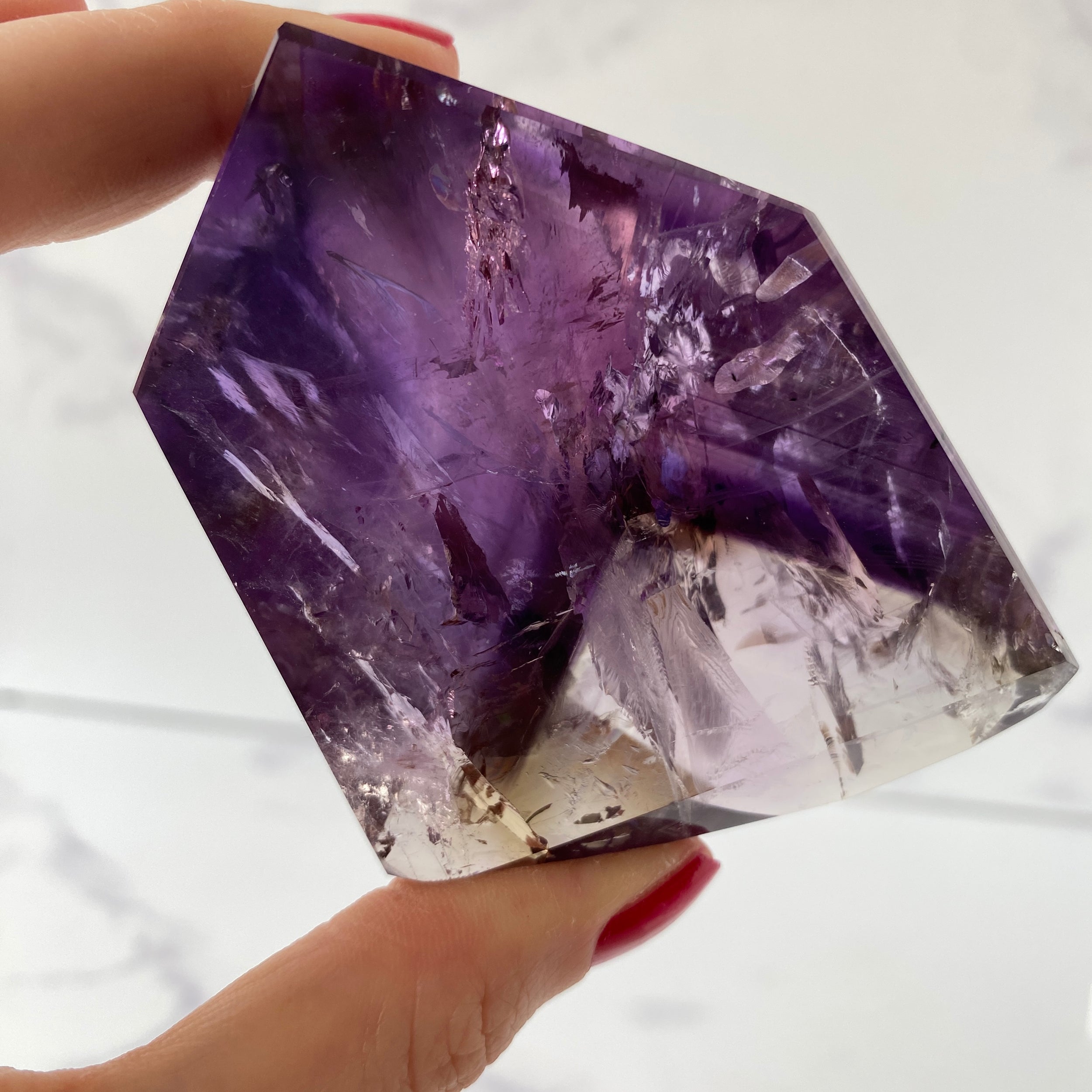 Ametrin Freiform Einzelstück, Amethyst mit Citrin