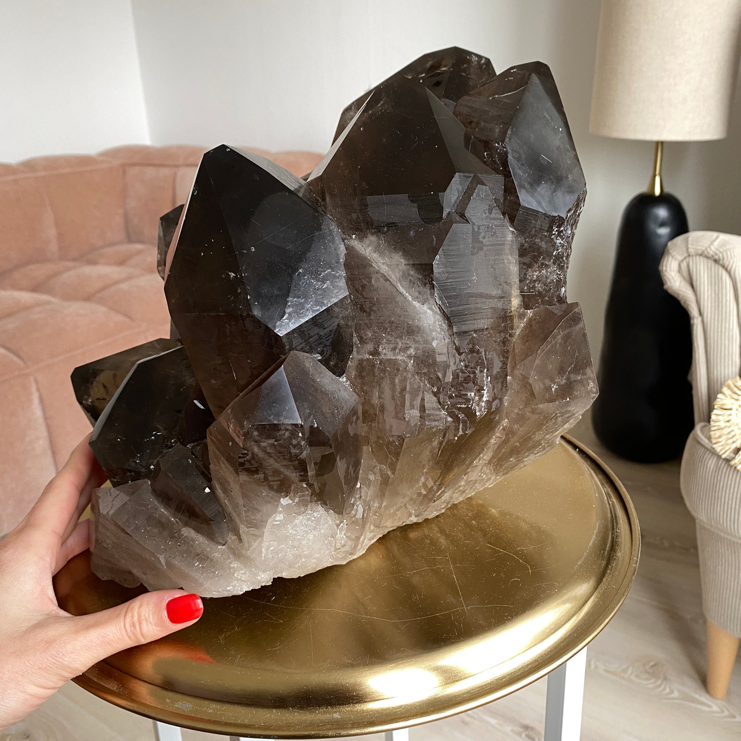 Rauchquarz Cluster als Wohnzimmer Dekoration