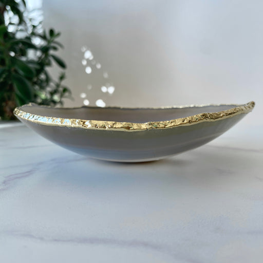 vergoldeter etrayway tray aus Stein