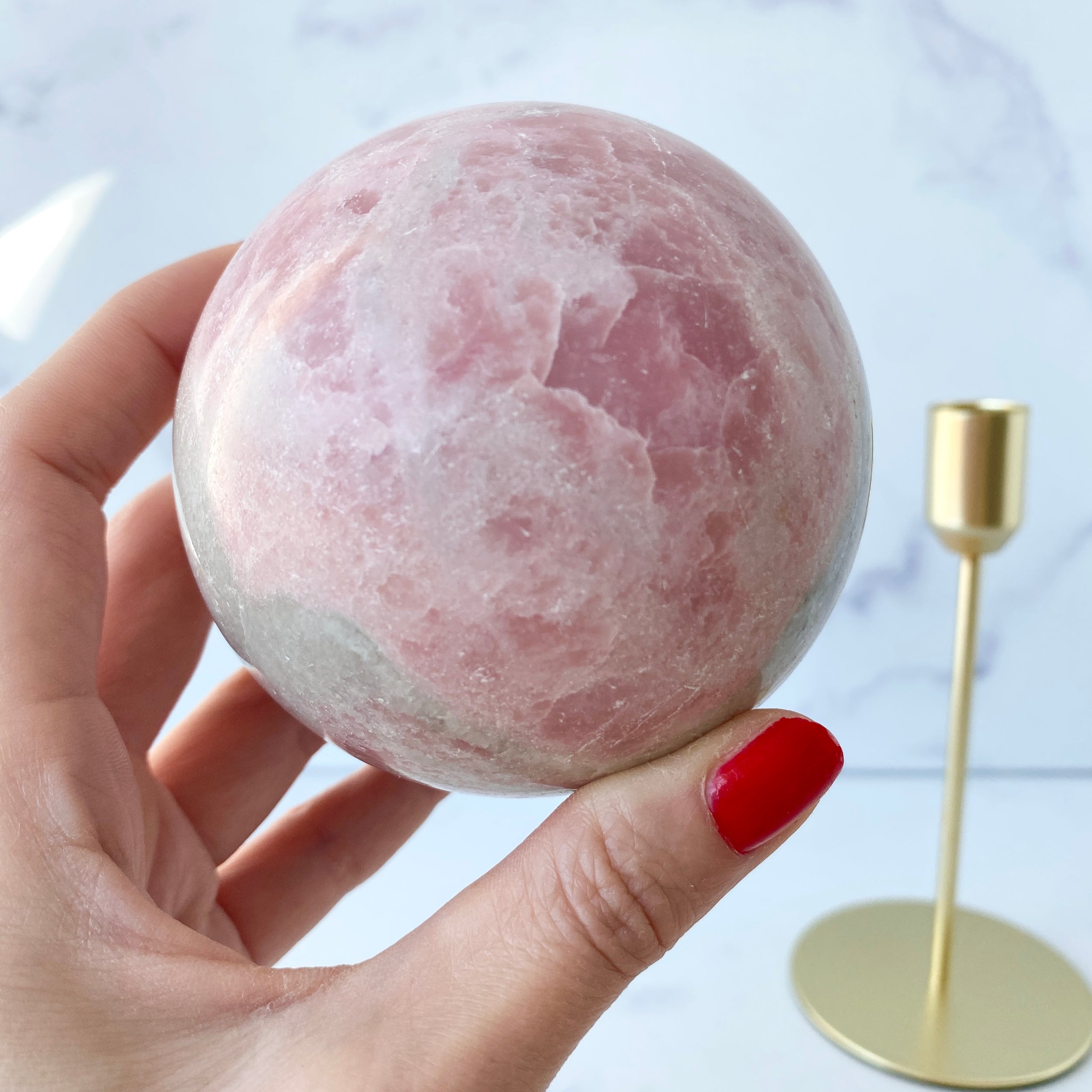 Große Pink Opal Kugel, Einzelstück