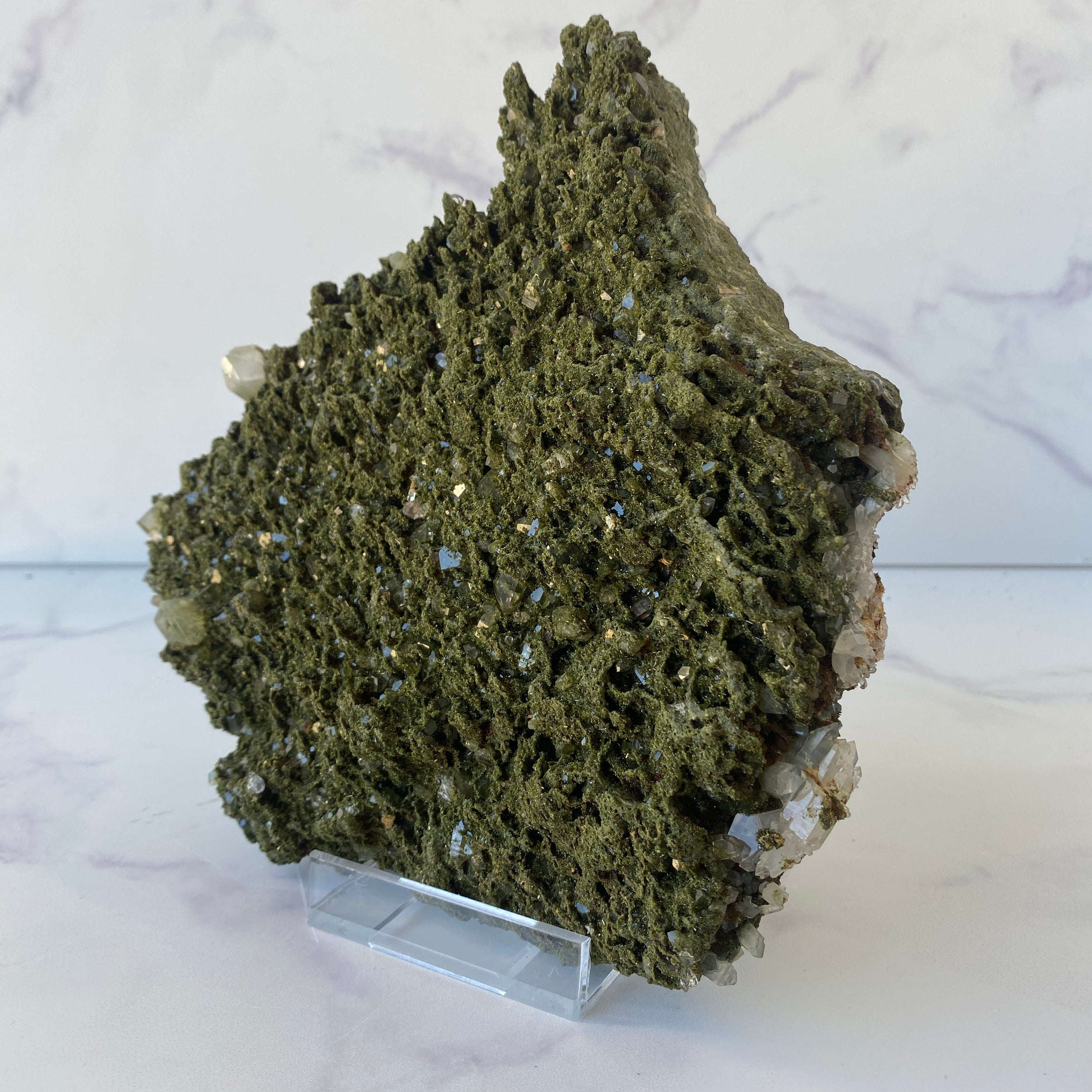 XL Epidot mit Bergkristall (Forest Epidot)