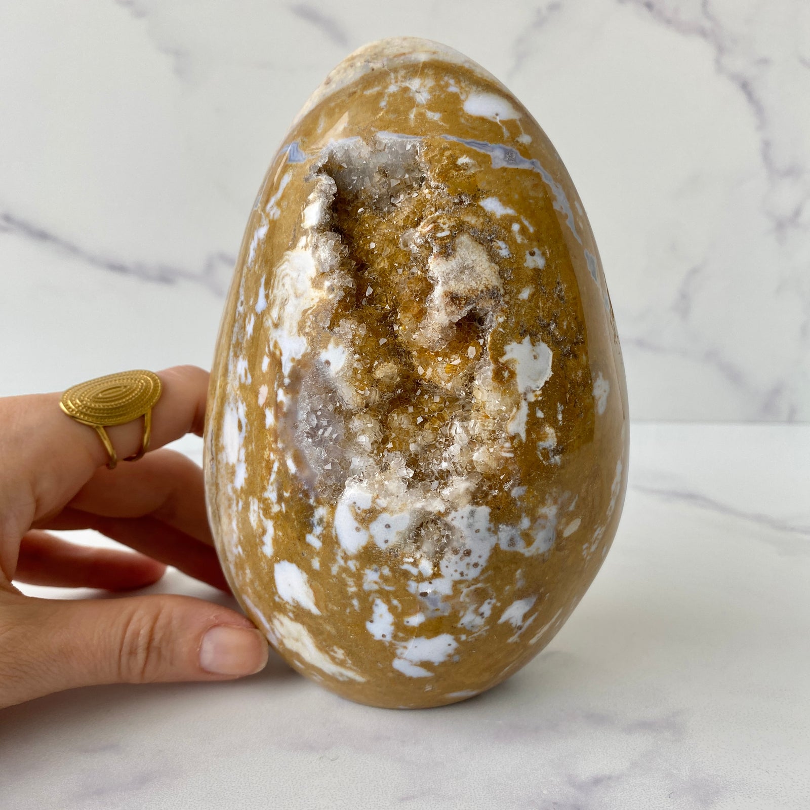 Große Druzy gelbe Ozean Jaspis Freiform