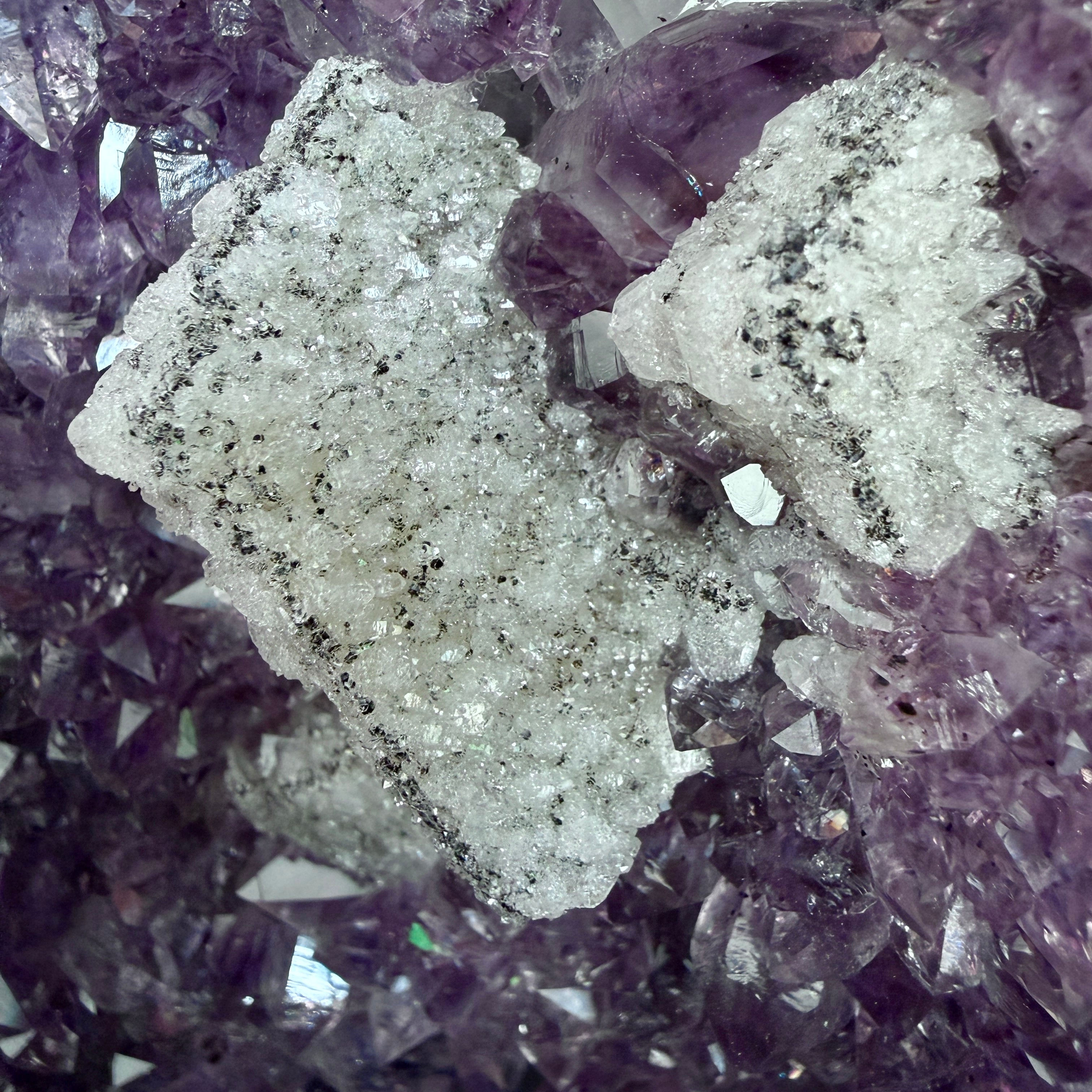 XL Amethyst Zucker Calcit Kathedrale, Amethyst Druse, Einzelstück