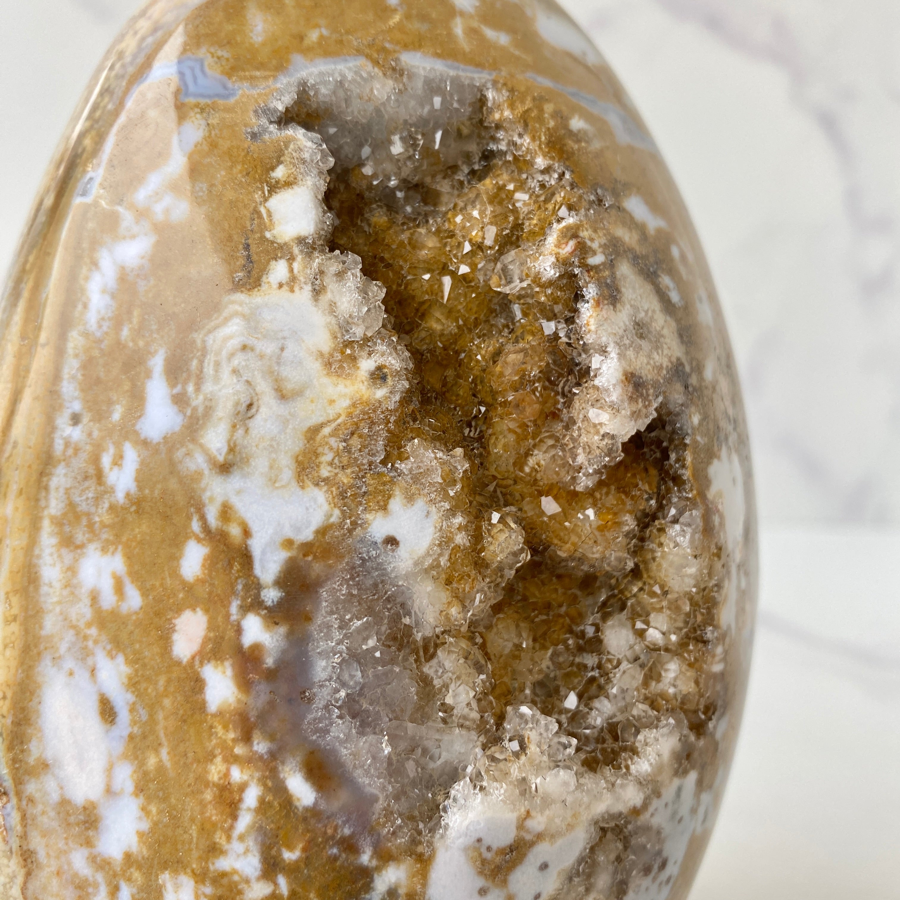 Große Druzy gelbe Ozean Jaspis Freiform
