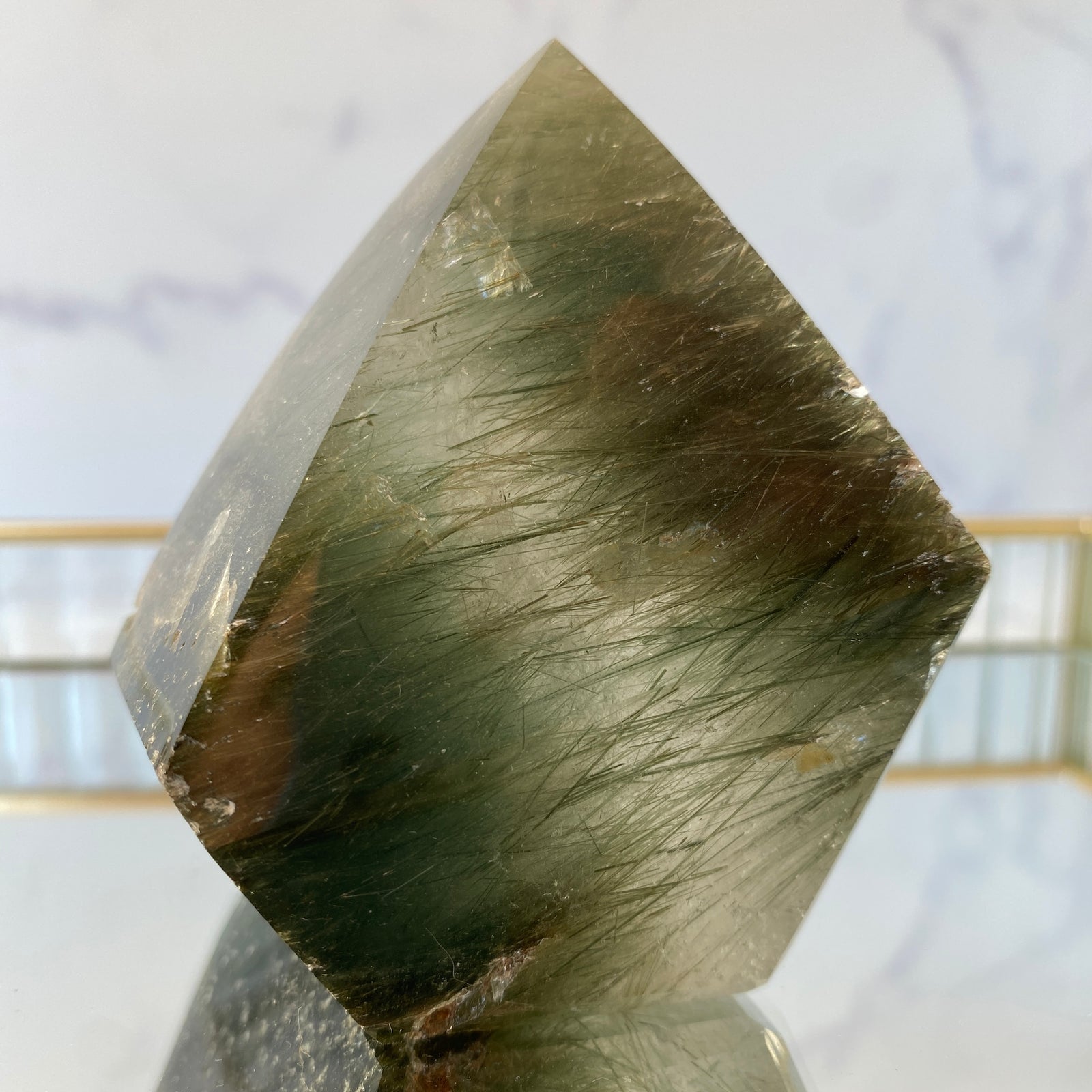 Aktinolith in Quarz Freiform