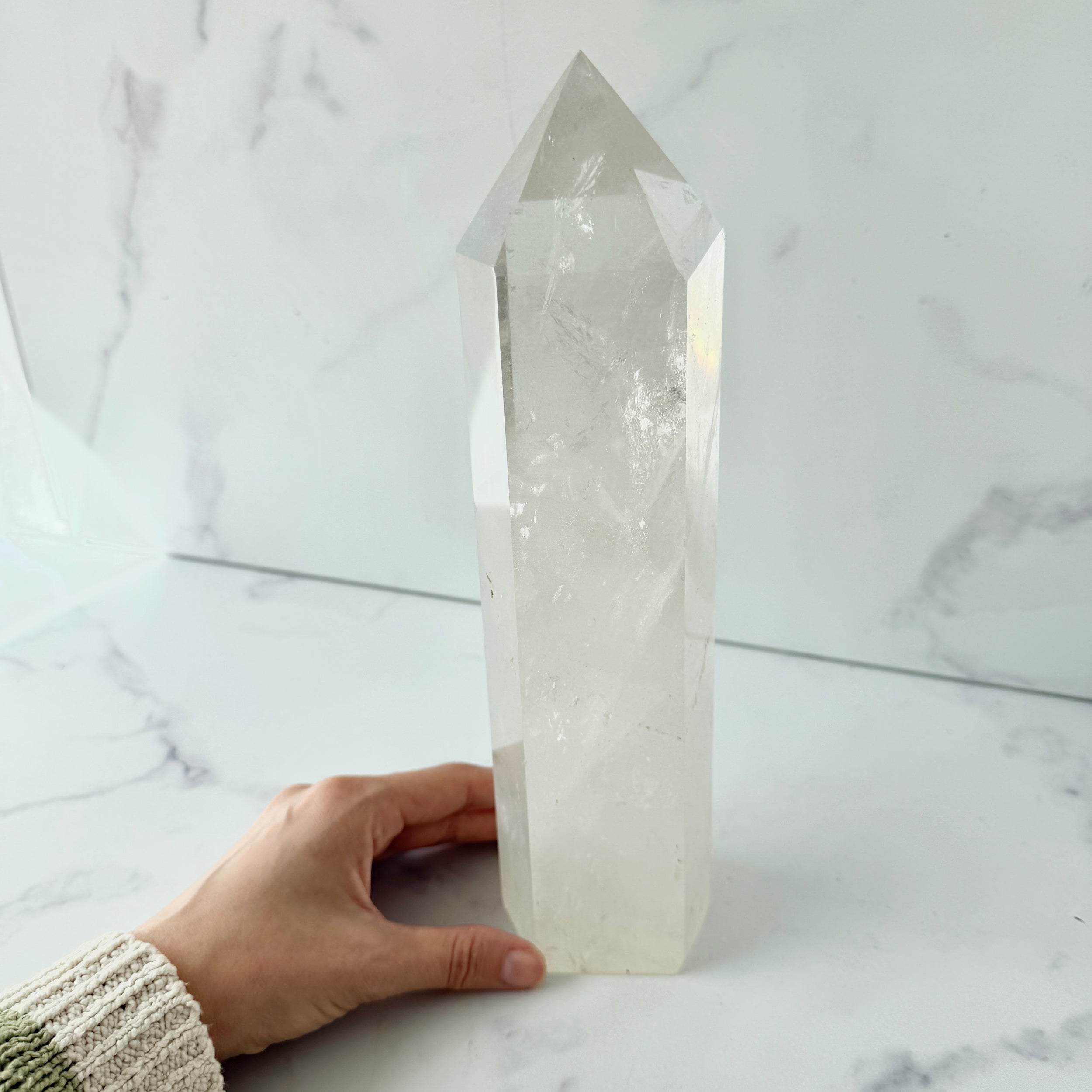 XL Bergkristall Turm, 28 cm hoch, Einzelstück