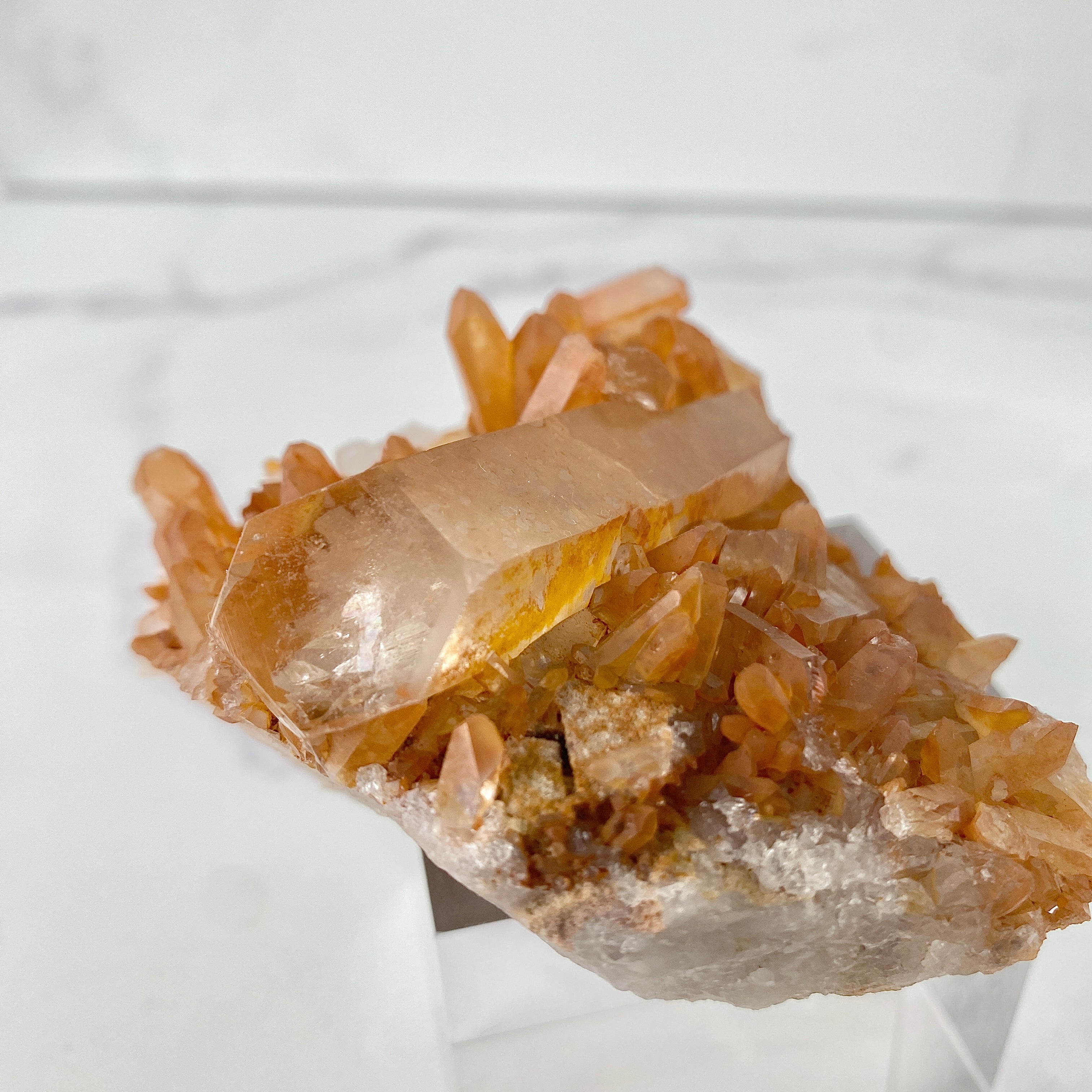 Tangerine Quarz Cluster (Mandarinen Quarz)