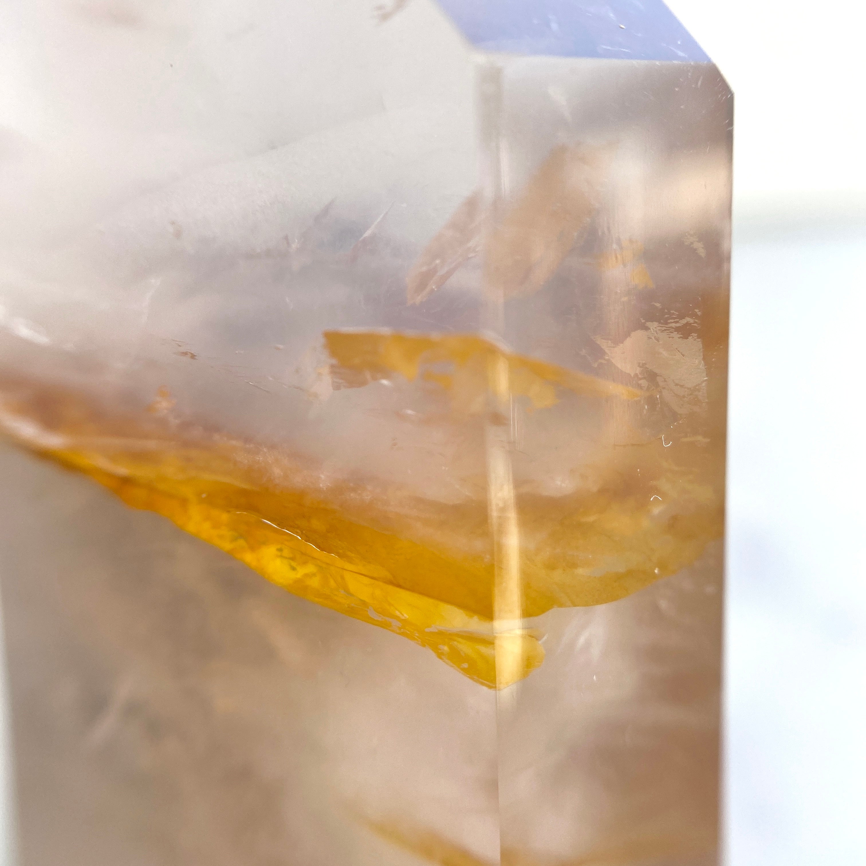 Golden Healer Turm mit Rosenquarz