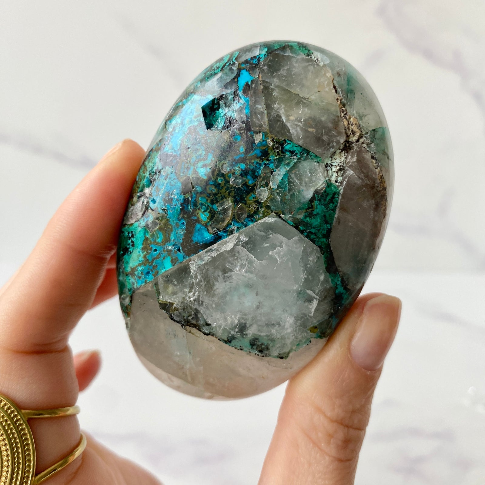Chrysocoll Quarz Handstein