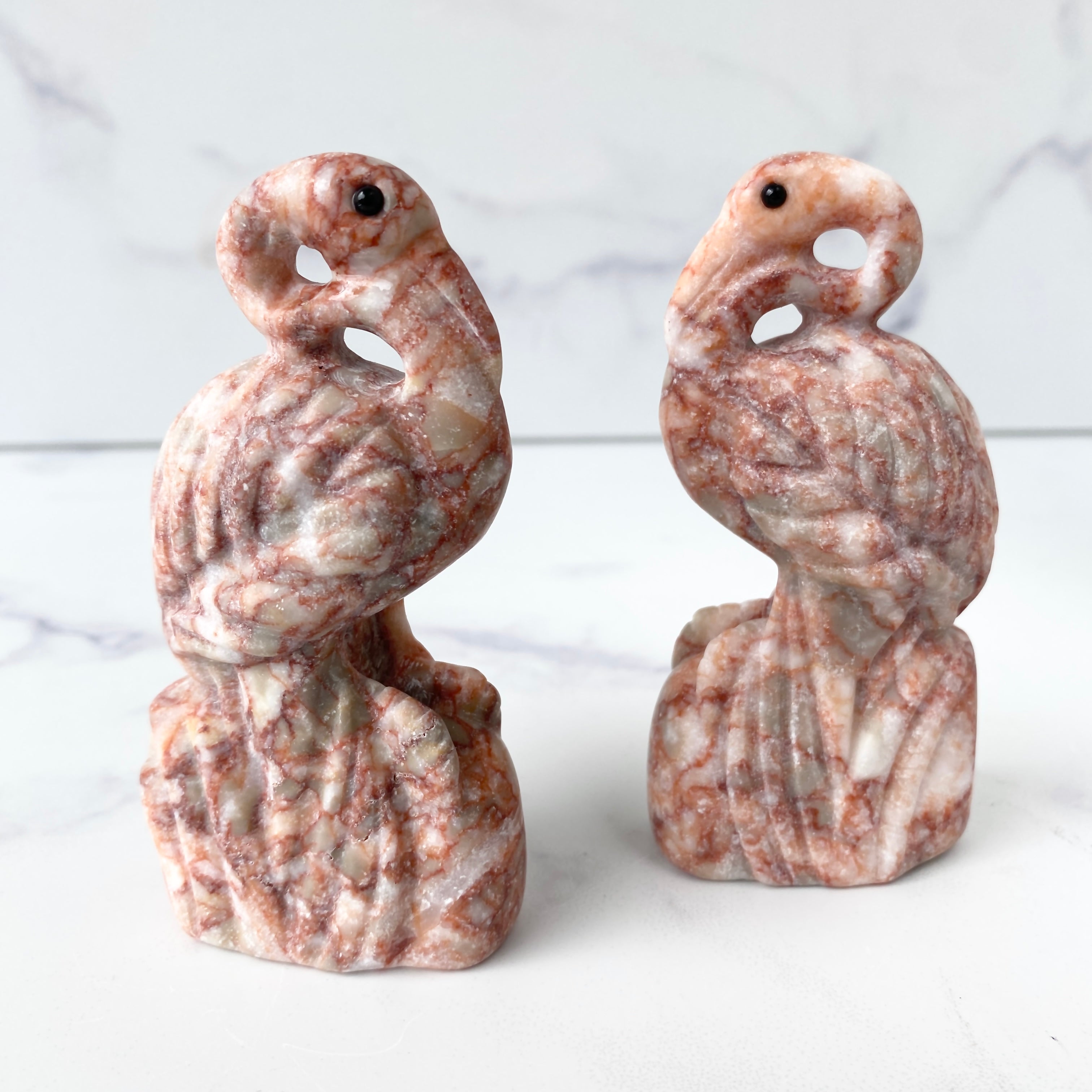 Flamingo Carving aus Jaspis