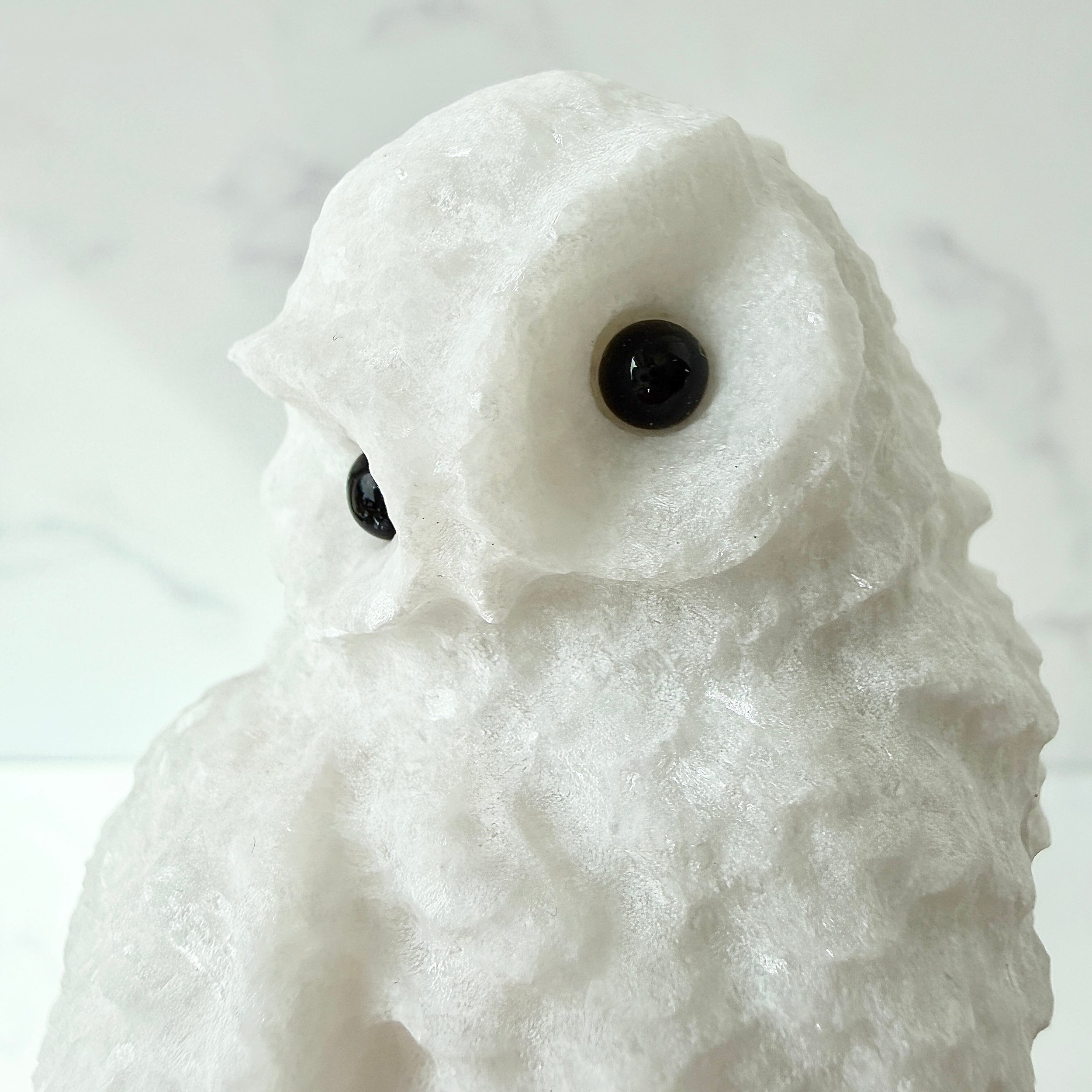 Eule Dekofigur aus weißem Alabaster kaufen