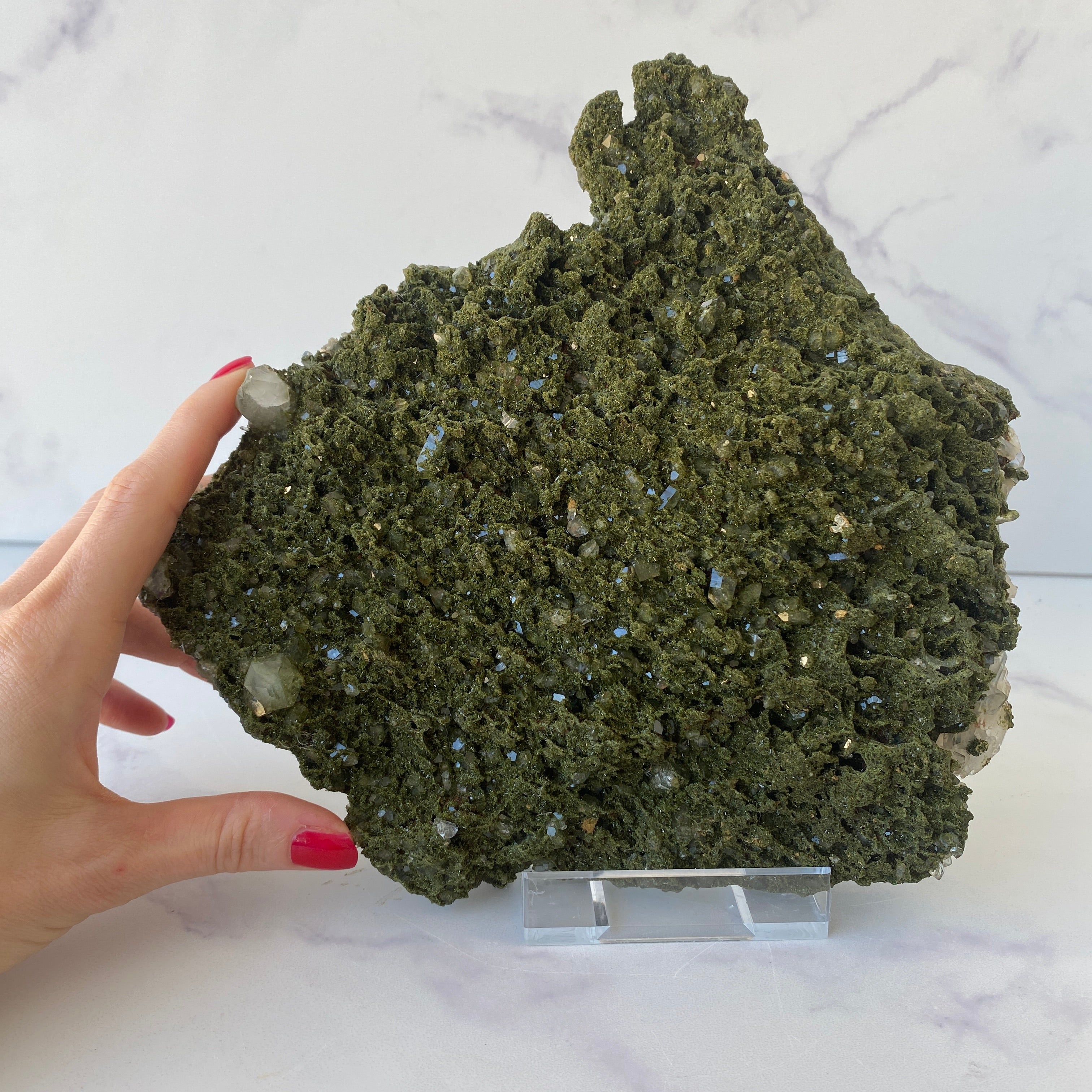 XL Epidot mit Bergkristall (Forest Epidot)