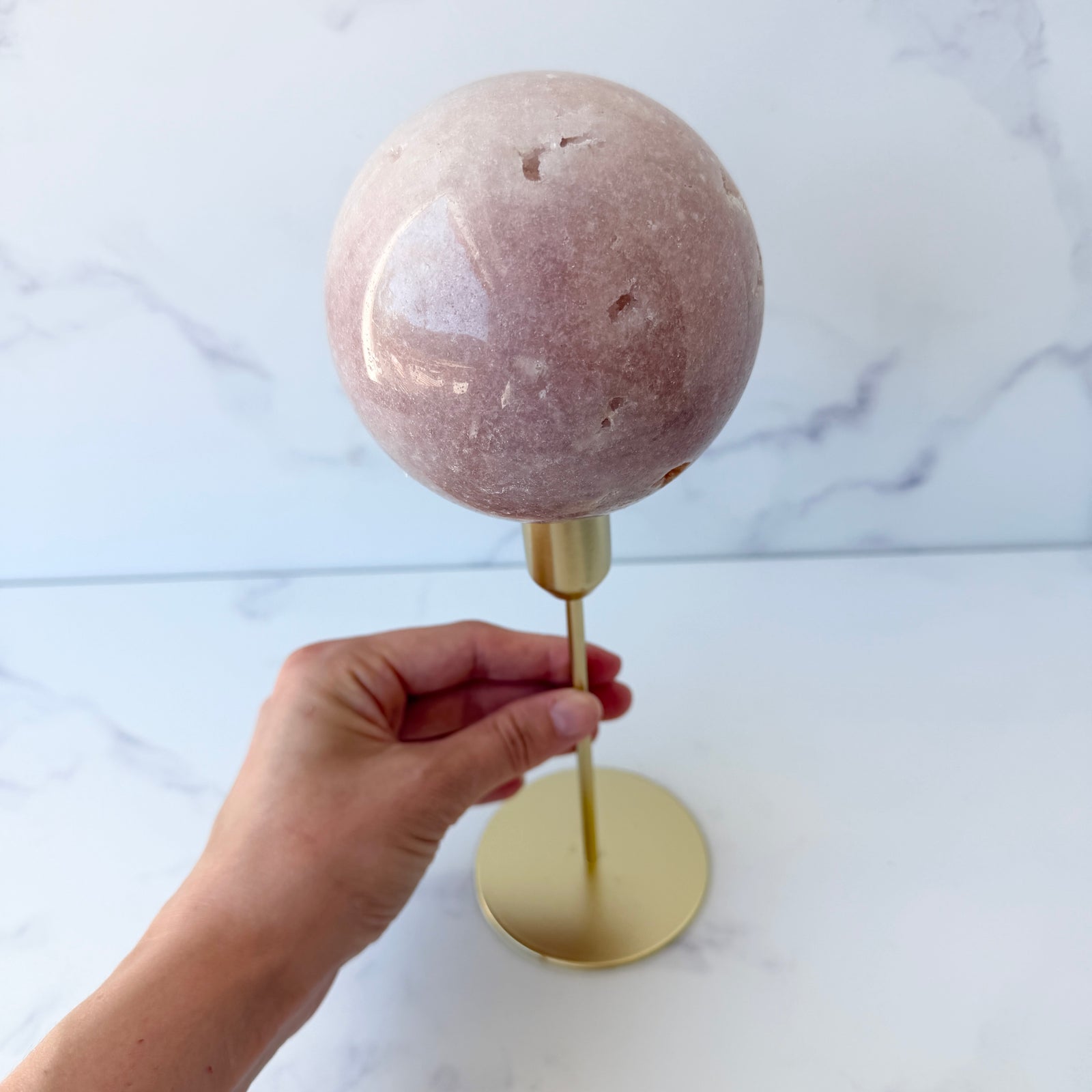 Große Pink Amethyst Kugel, Einzelstück
