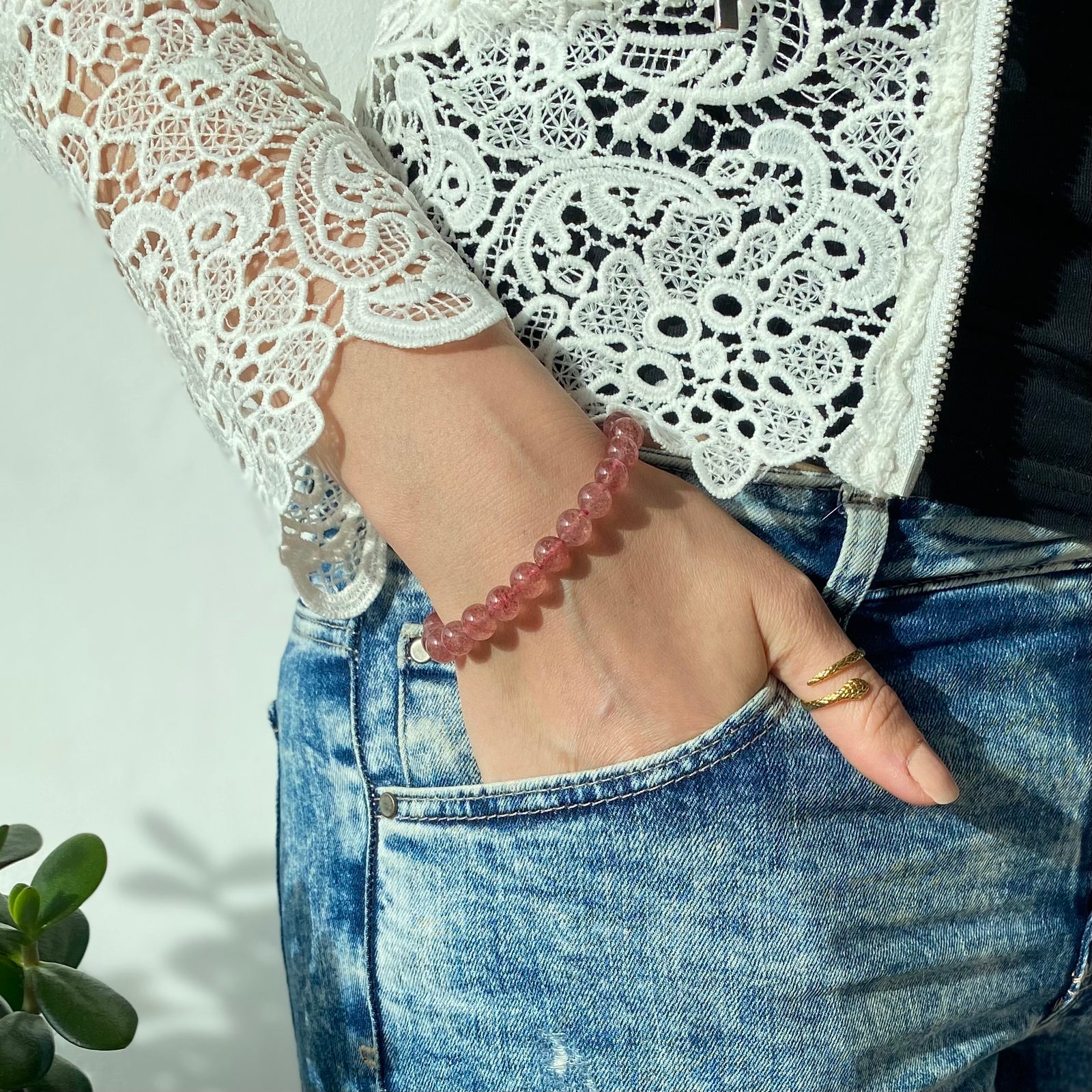 Erdbeerquarz Armband