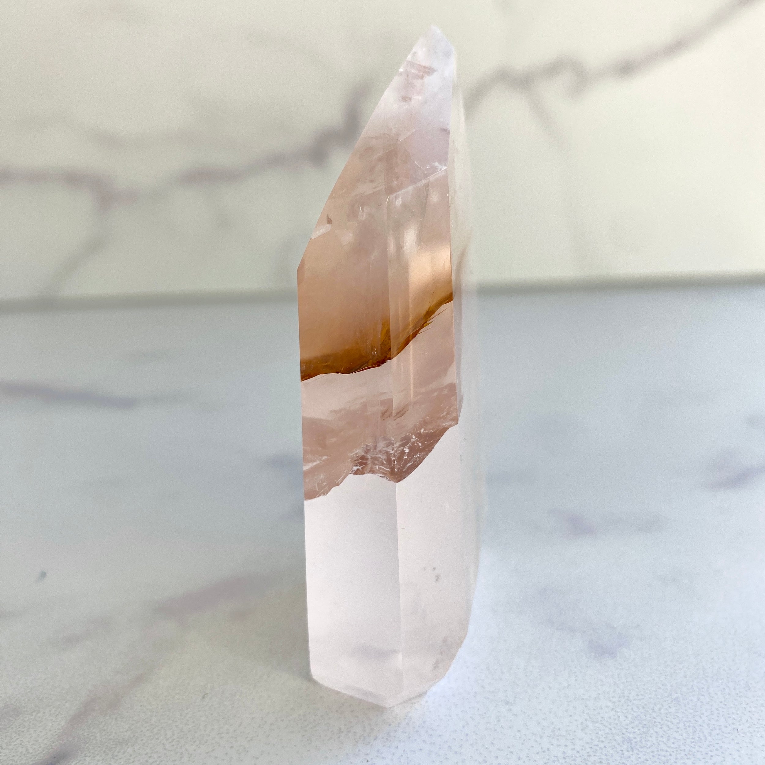 Golden Healer Turm mit Rosenquarz Mix