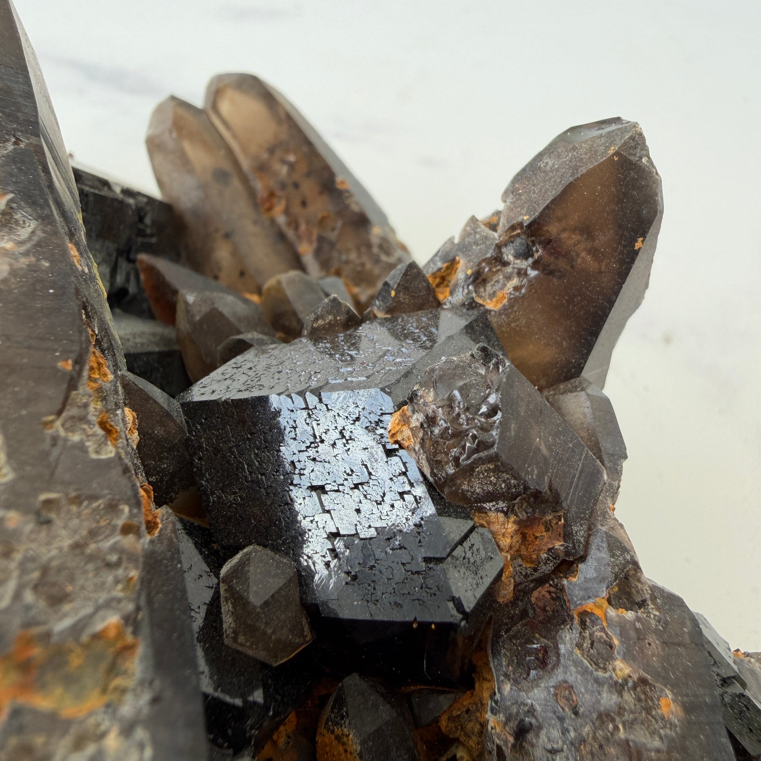 Schwarzer Turmalin Stufe (Schörl) mit Rauchquarzspitzen, Namibia