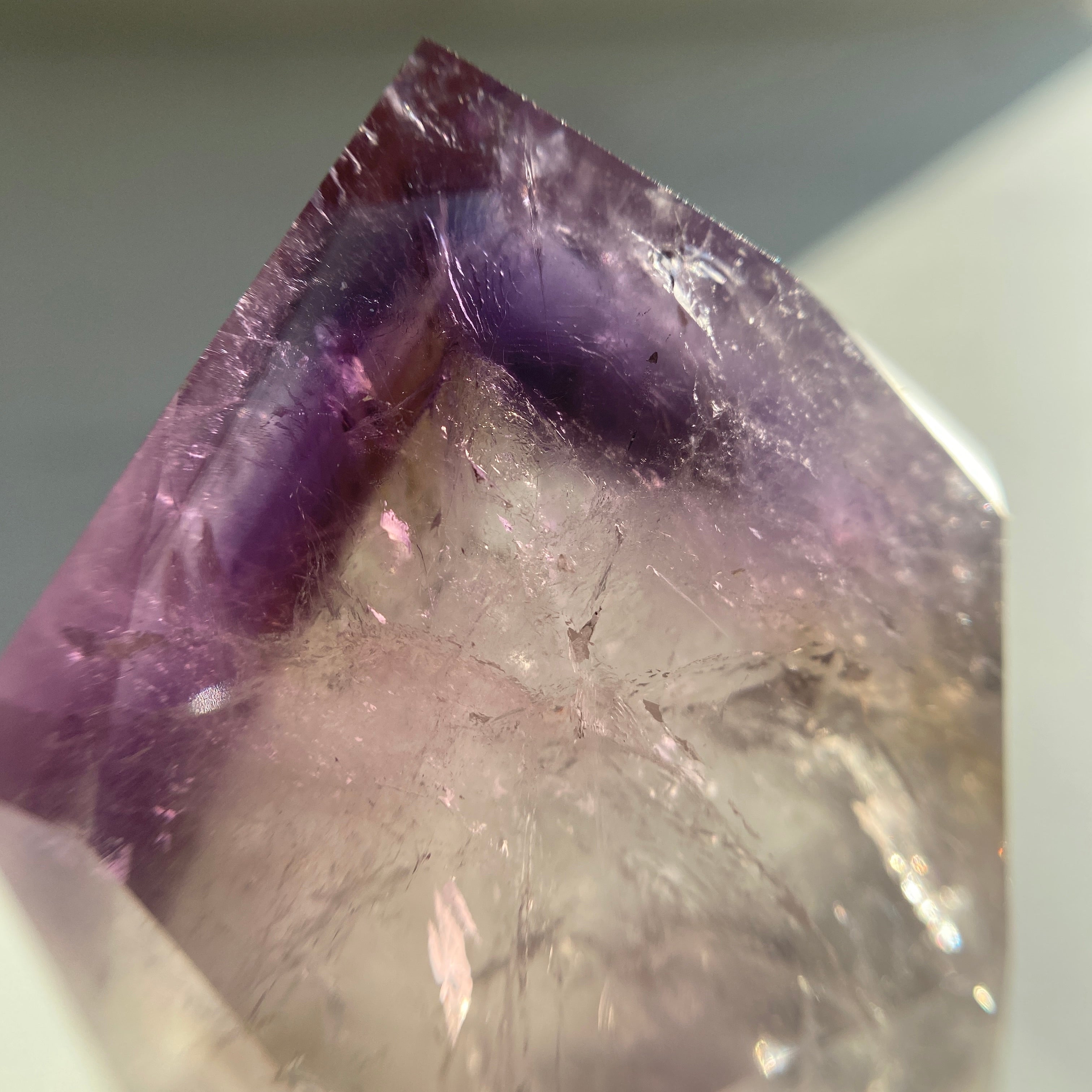 Ametrin Turm, Amethyst mit Citrin Turm