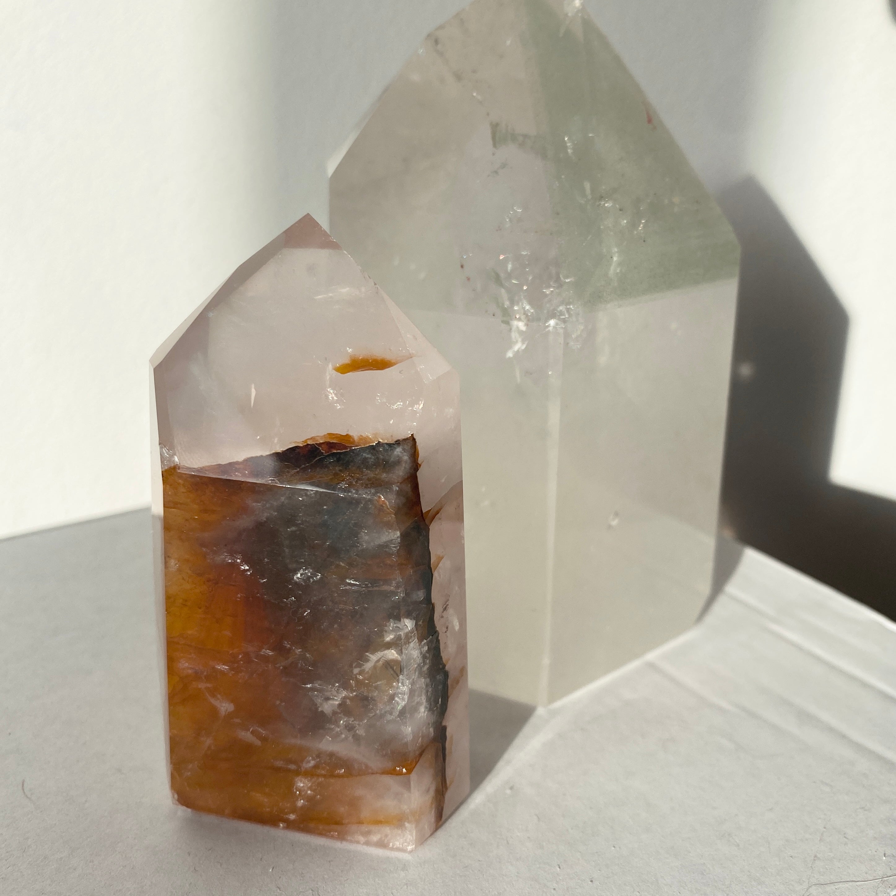 Golden Healer Turm mit Rosenquarz