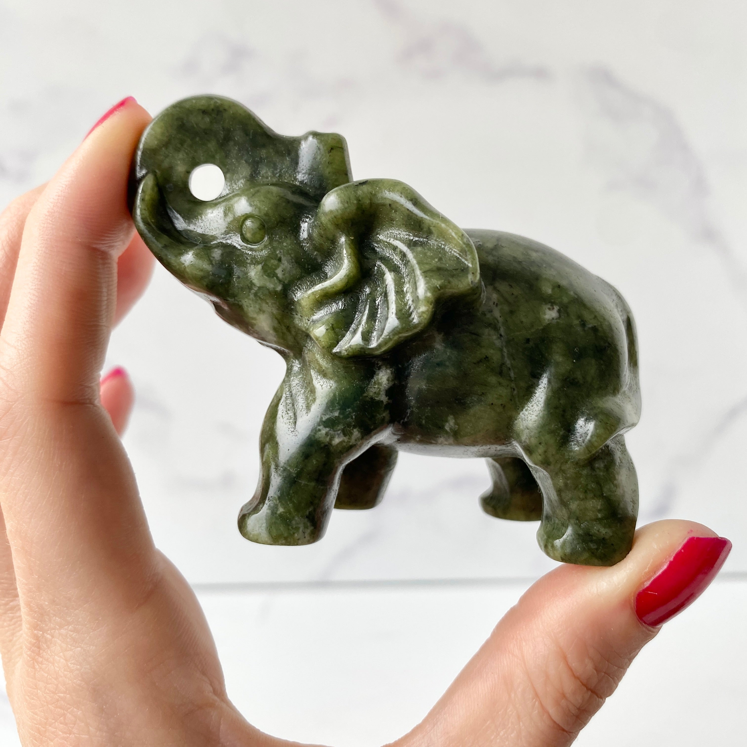 Serpentin Elefant Carving