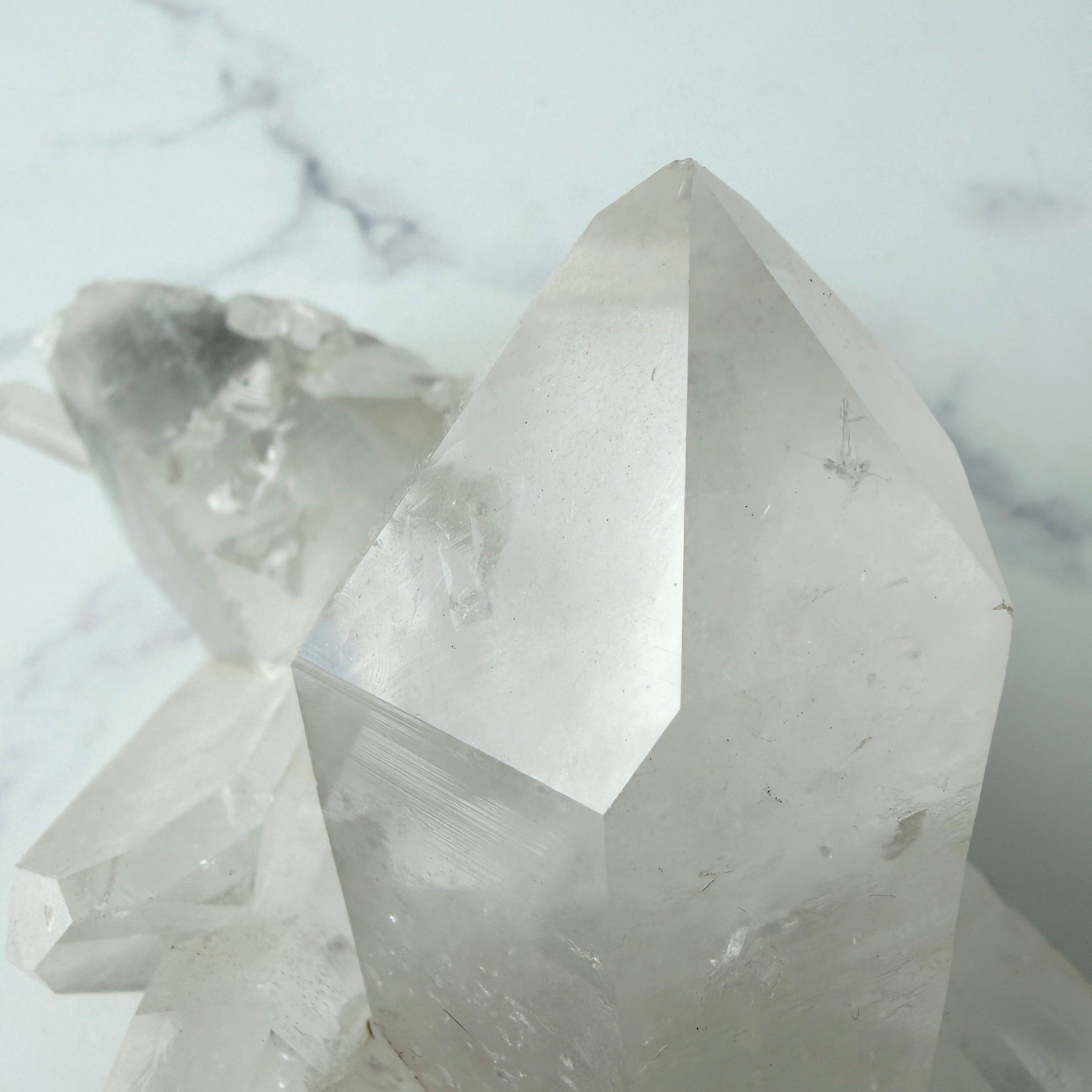 Bergkristall Stufe mit Black Phantom, Quarz Stufe mit Einschlüssen, Einzelstück
