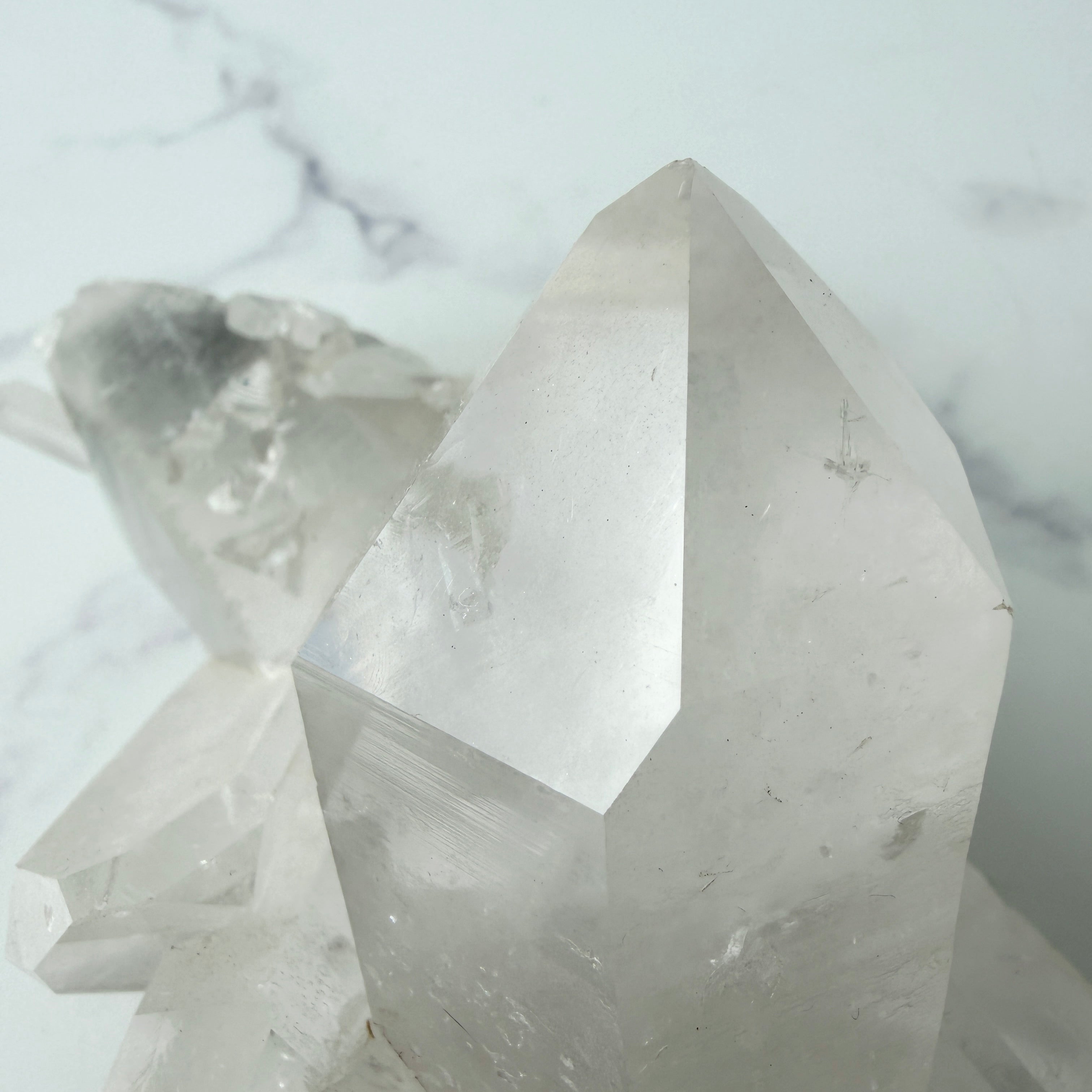 Bergkristall Stufe mit Black Phantom, Quarz Stufe mit Einschlüssen, Einzelstück