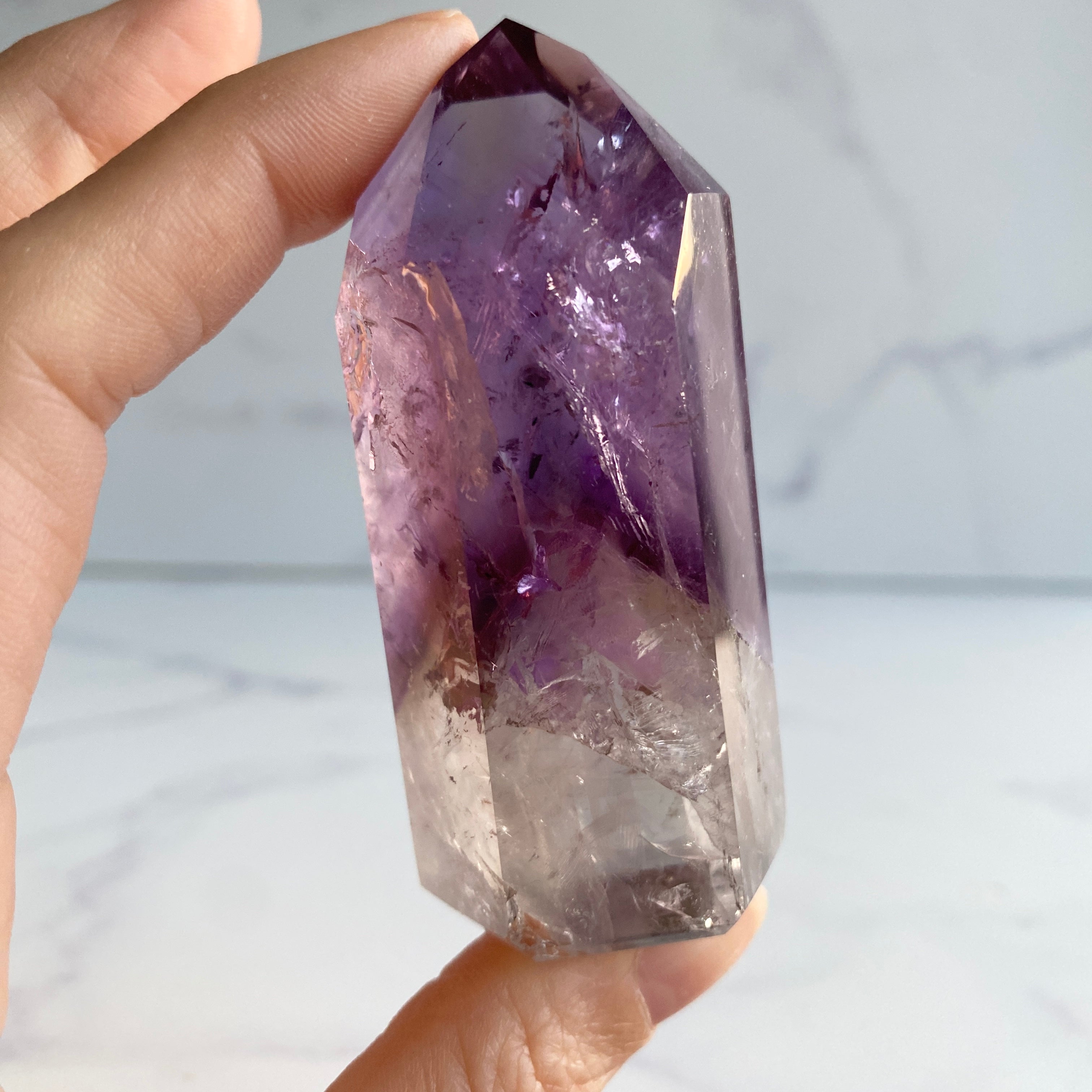 Klarer Phantom-Amethyst Turm