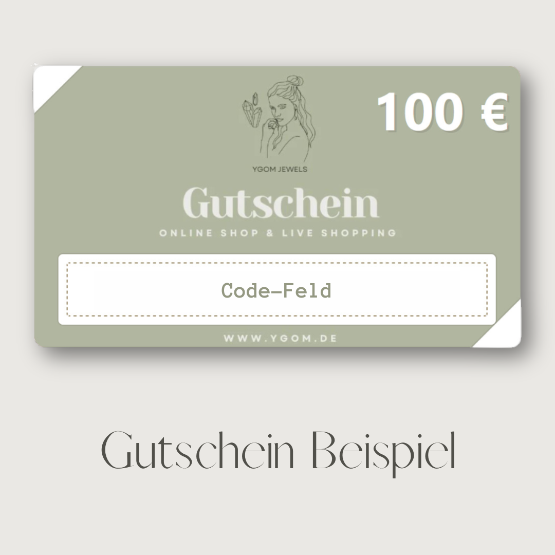 Geschenkgutschein YGOM JEWELS - versandkostenfrei, digital - Abbildung