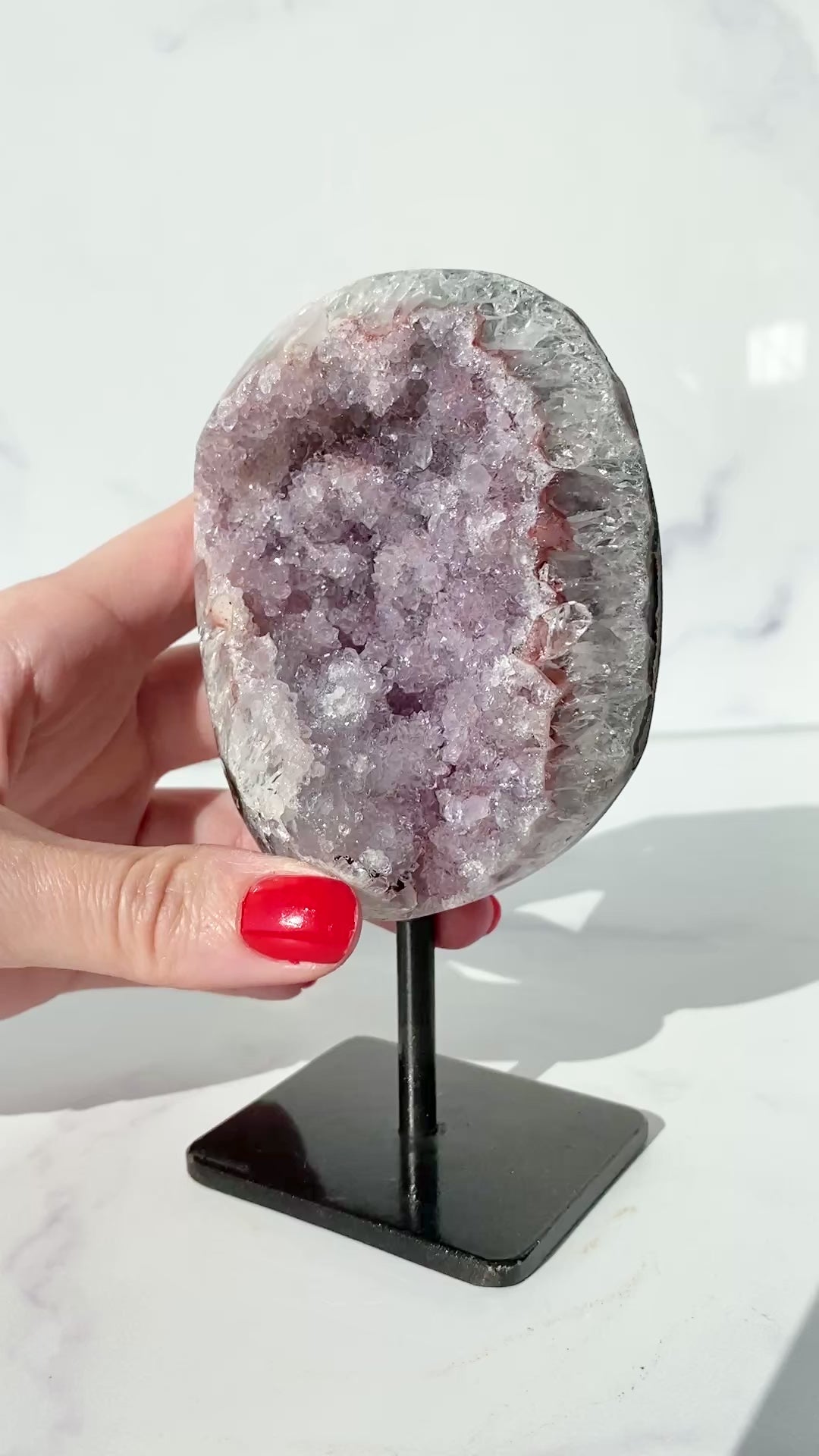 Amethyst Achat Geode Einzelstück
