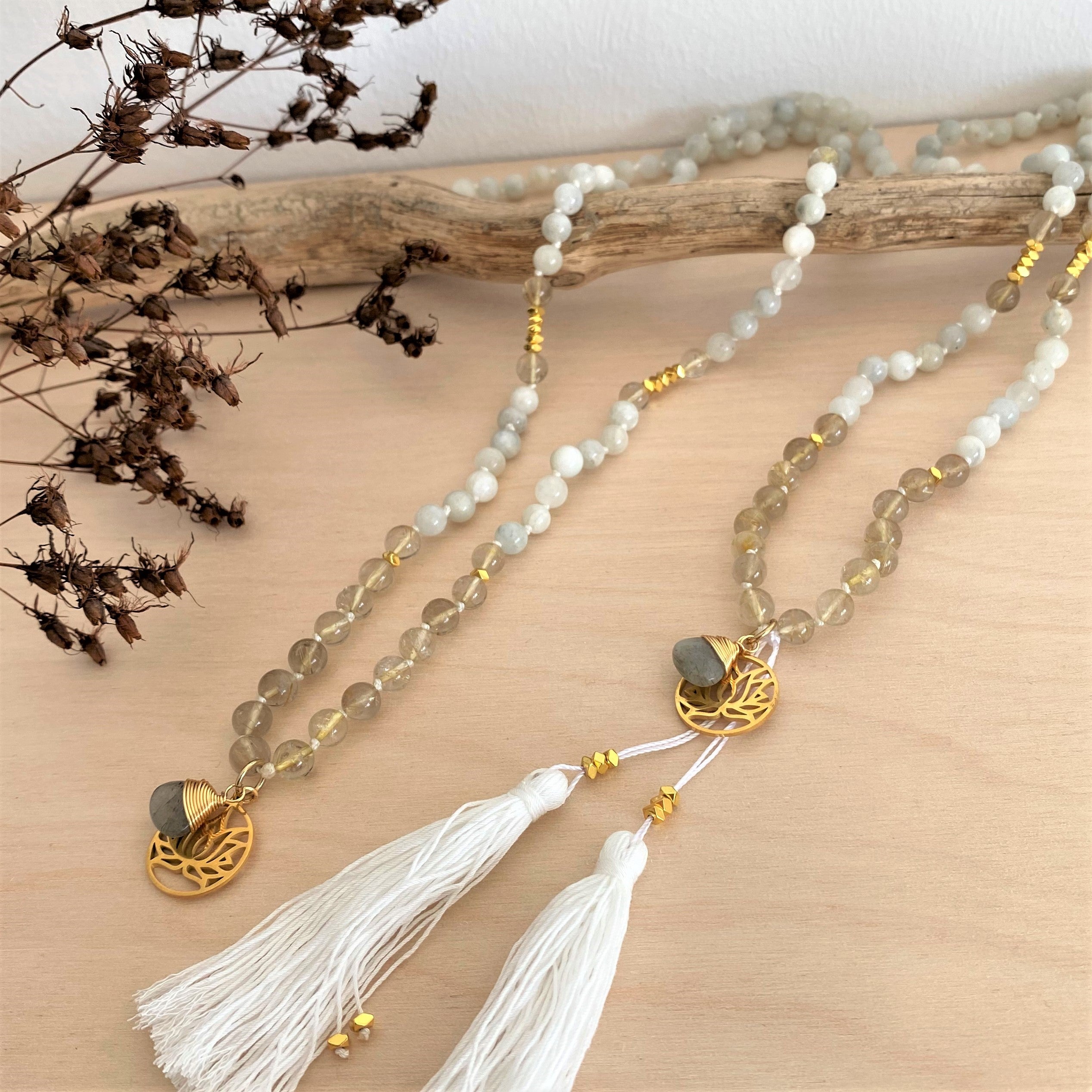 INNER BALANCE Mala | Mondstein, Rutilquarz & Labradorit || 2 VARIATIONEN