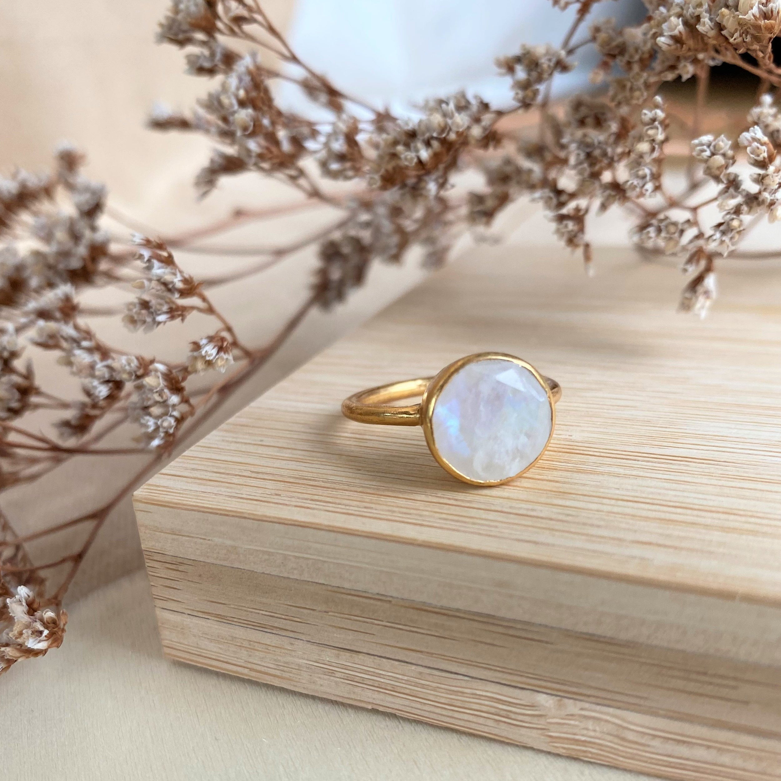 Mondstein Ring MAGIC MOON - CIRLCE | 925 Sterling Silber