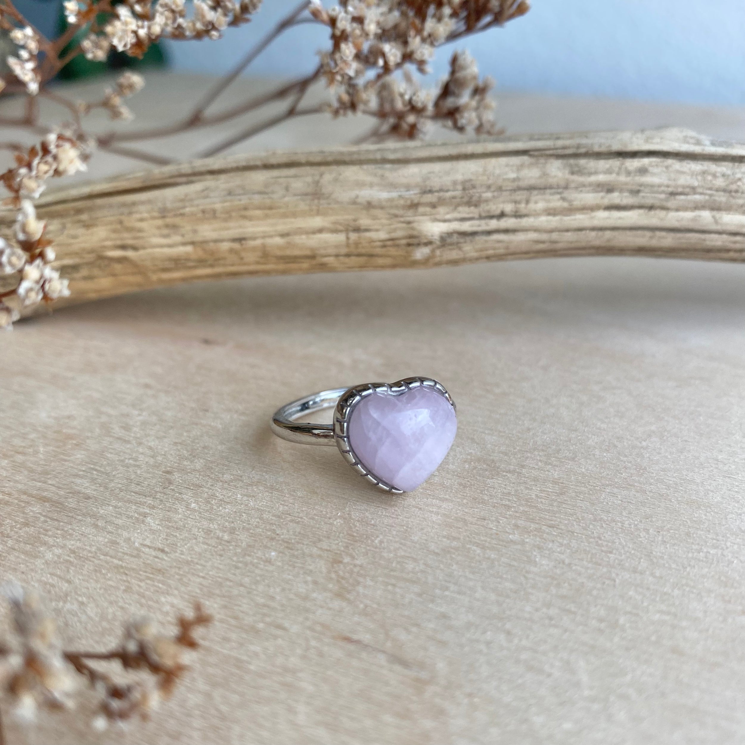 Kunzit Herz Ring