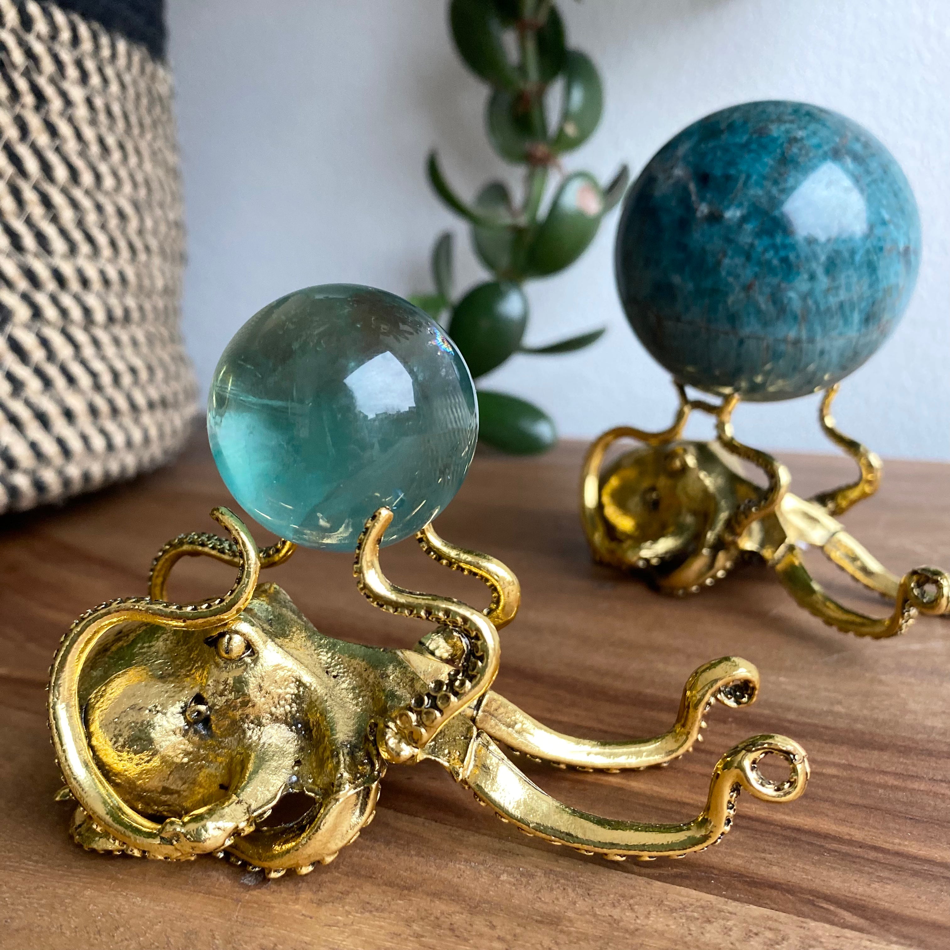 Kugel Ständer Oktopus antik gold - Darstellung