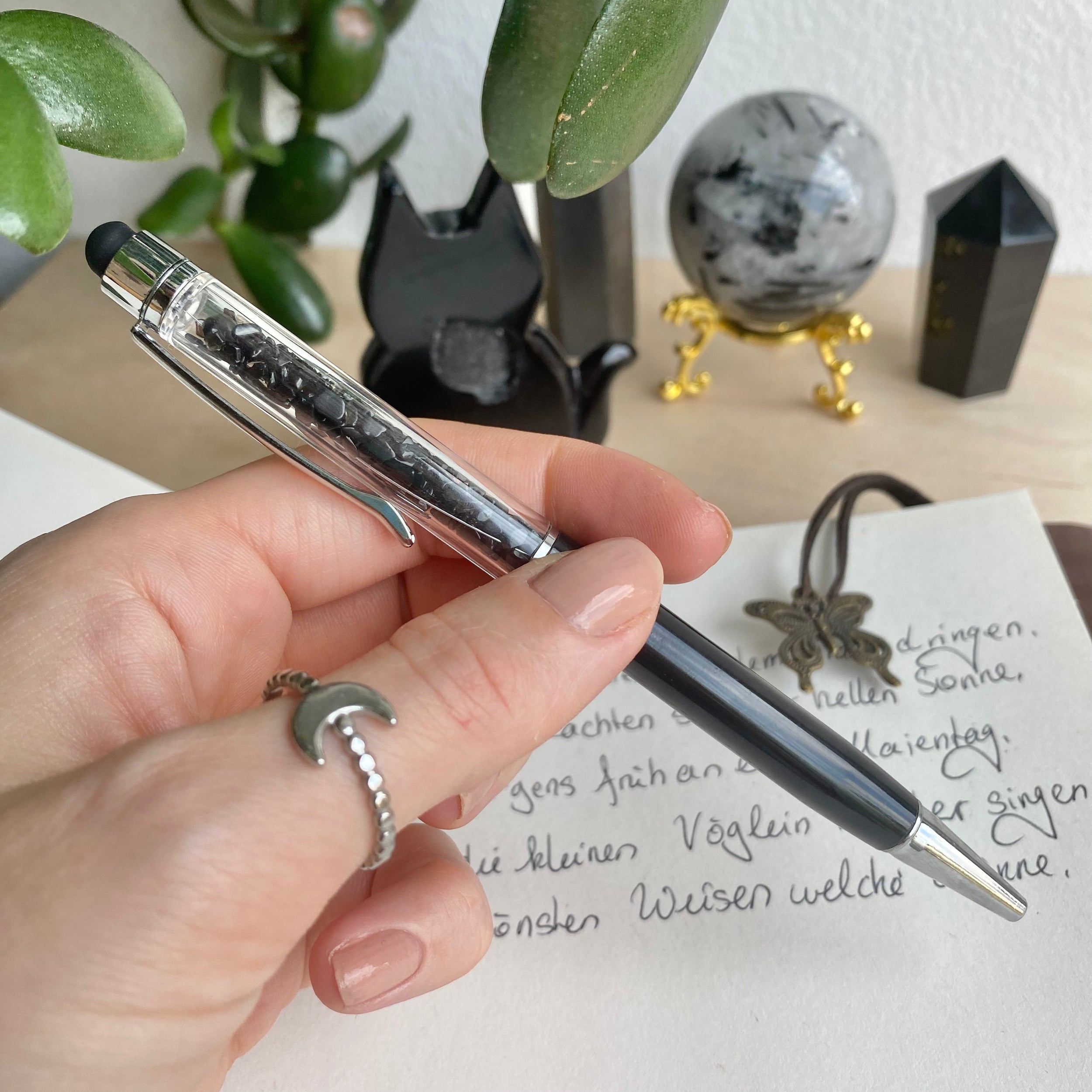 Kugelschreiber Blockaden-Löser Obsidian