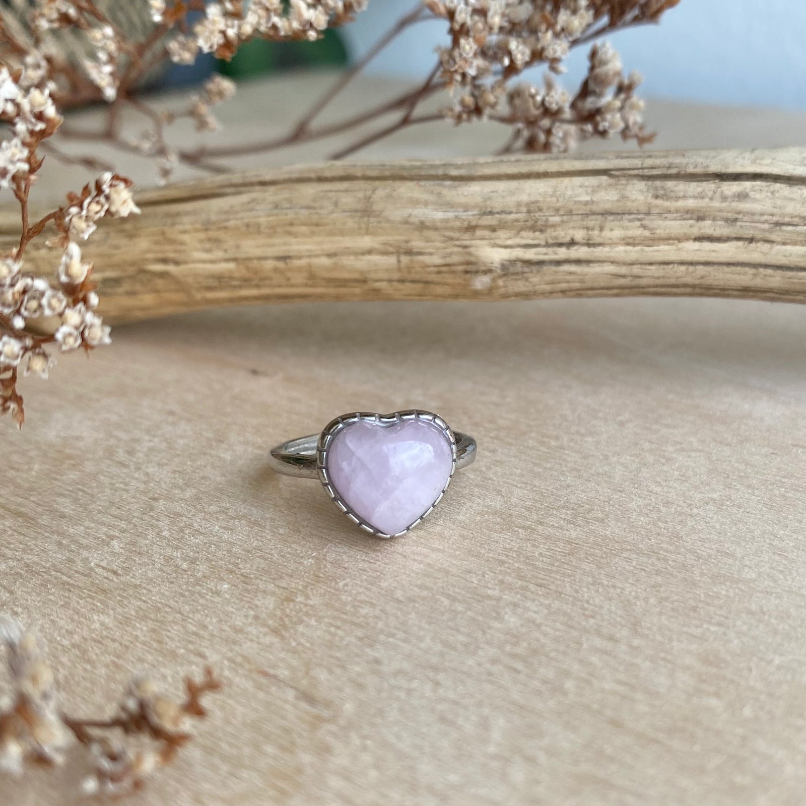 Kunzit Herz Ring