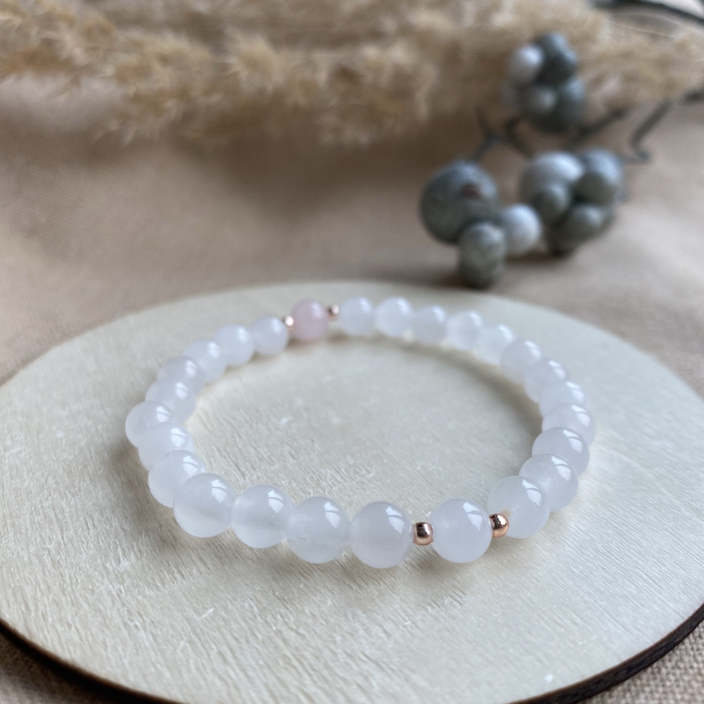 HARMONY Armband | ROSENQUARZ & JADE - Abbildung
