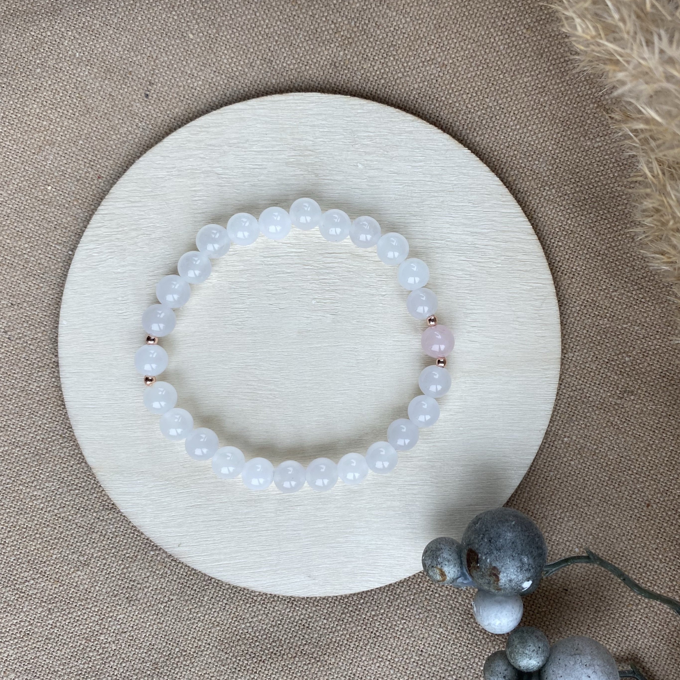 HARMONY Armband | ROSENQUARZ & JADE - weitere Abbildung YGOM