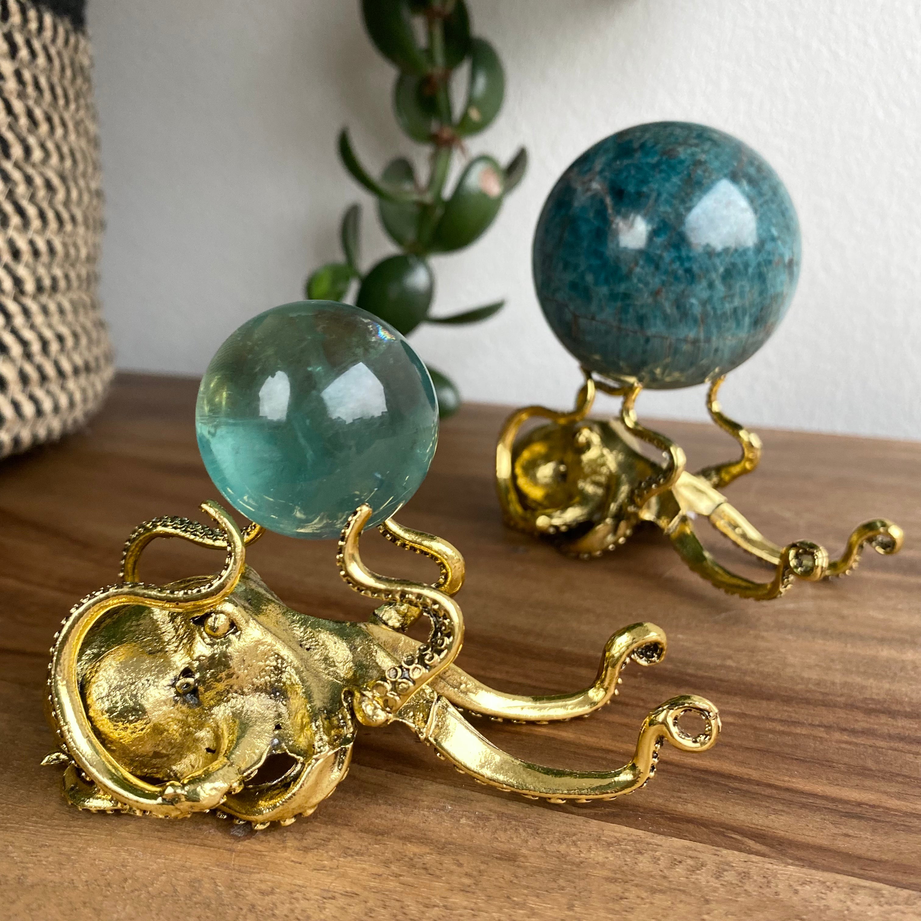 Kugel Ständer Oktopus antik gold - Abbildung